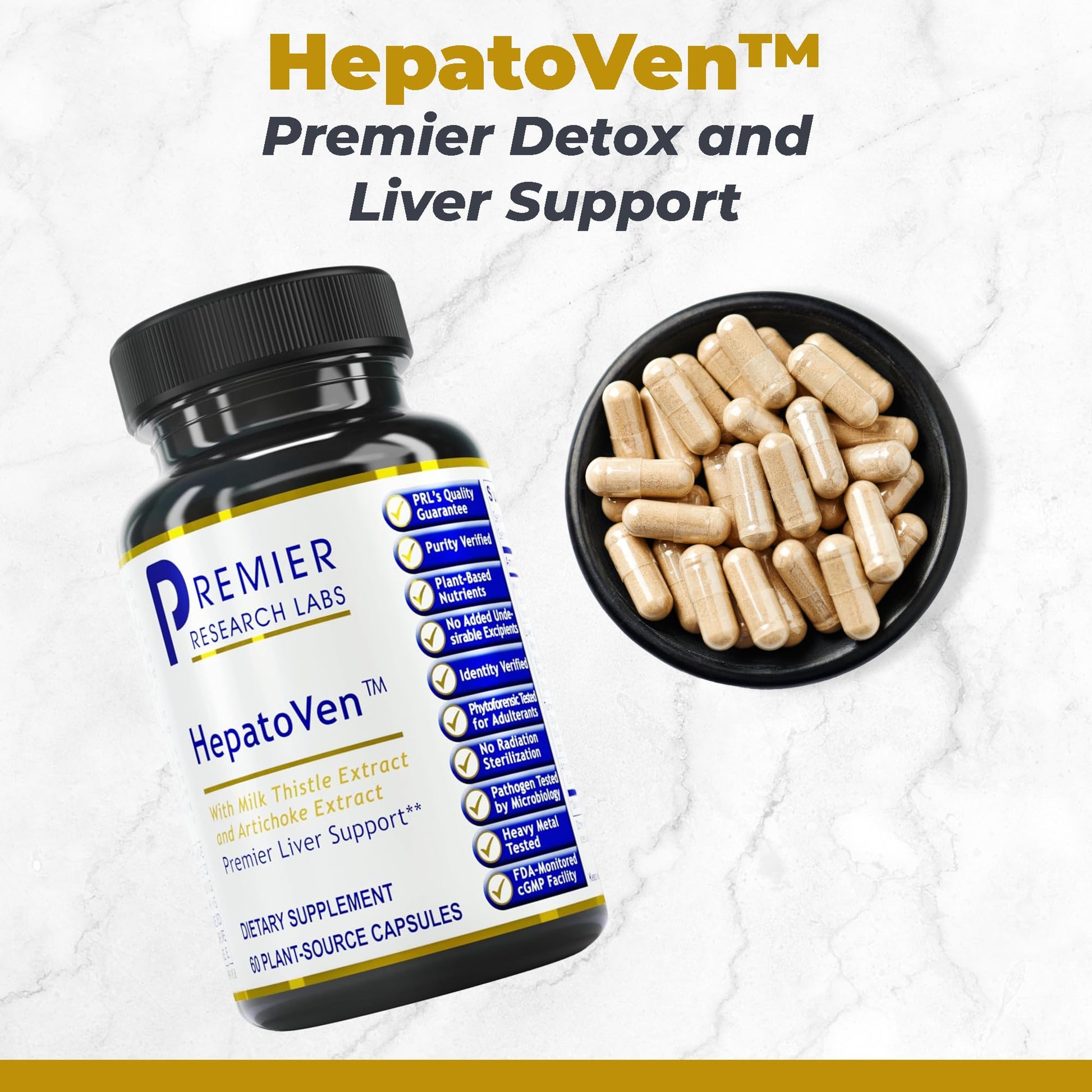 Premier Research Labs HepatoVen - Milk Thistle Liver Support, Liver Cleanse & Maintain, Liver Pills, Liver Vitamins for Women & Men with Artichoke Extract - 60 Vegetarian Capsules Premier Research Labs uk supplements
