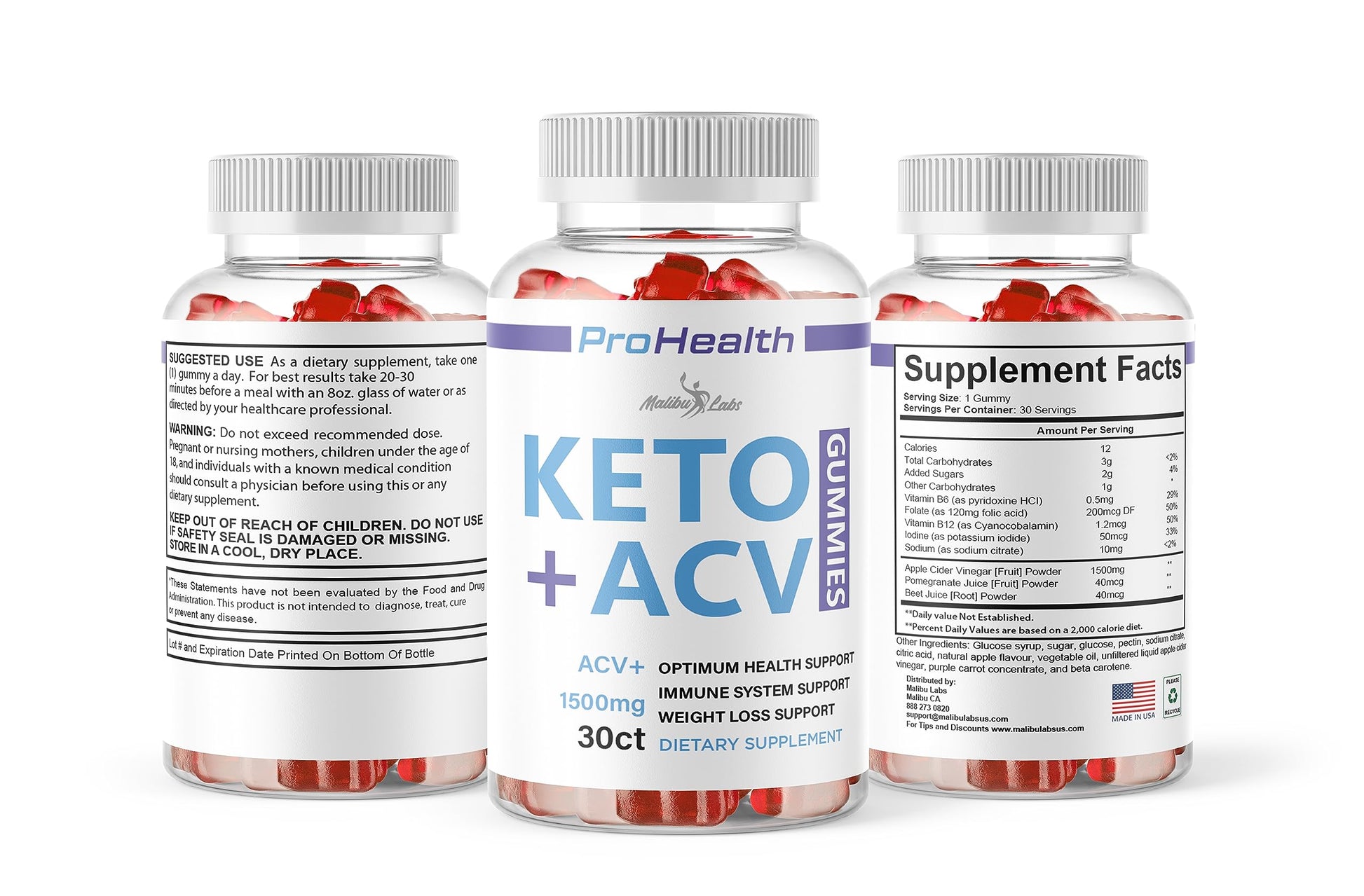 prohealth Keto acv Gummies - 1500mg Once a Day Keto, Strong Time Released Advanced Malibu Labs uk supplements