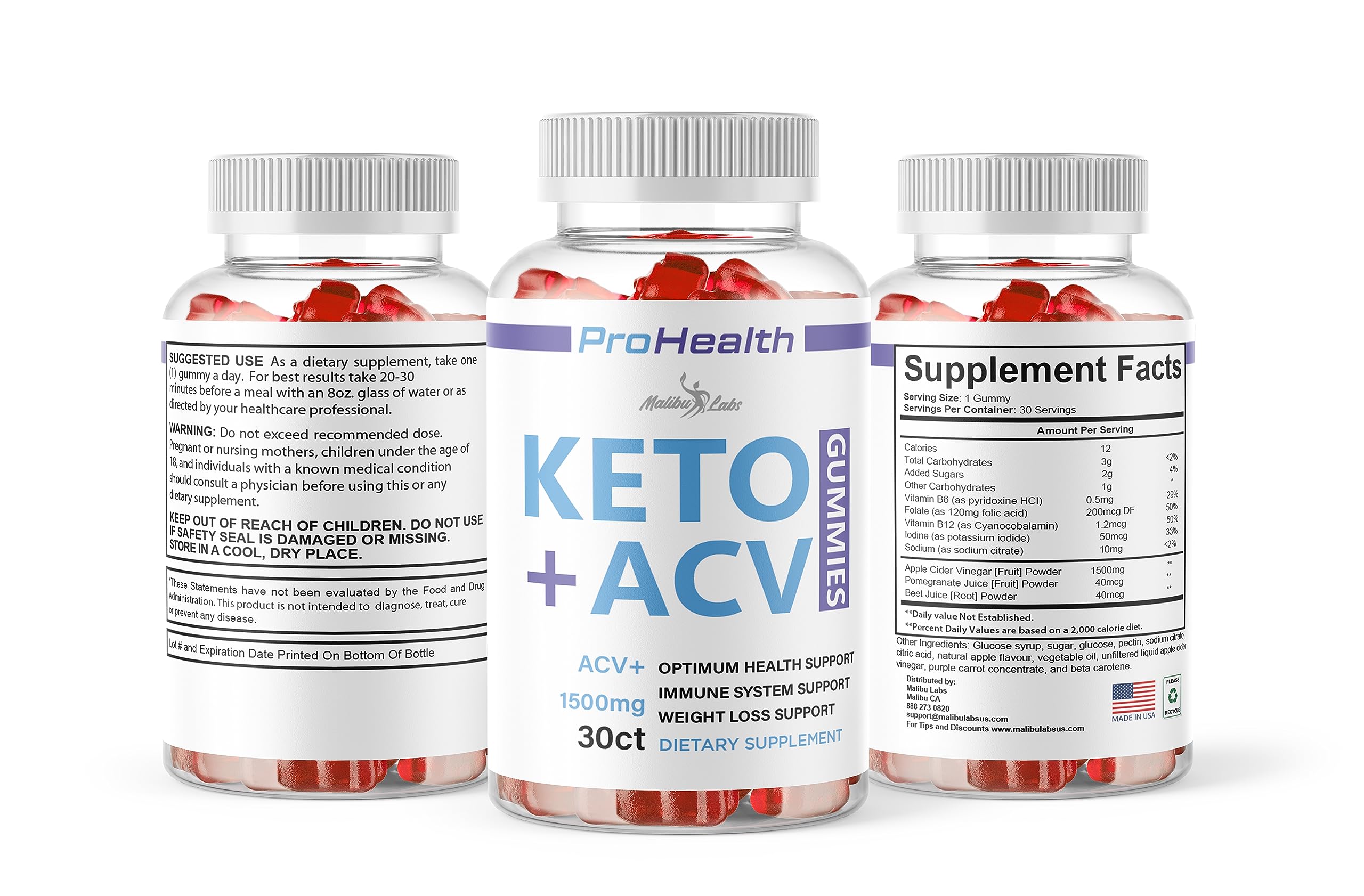 prohealth Keto acv Gummies - 1500mg Once a Day Keto, Strong Time Released Advanced Malibu Labs uk supplements