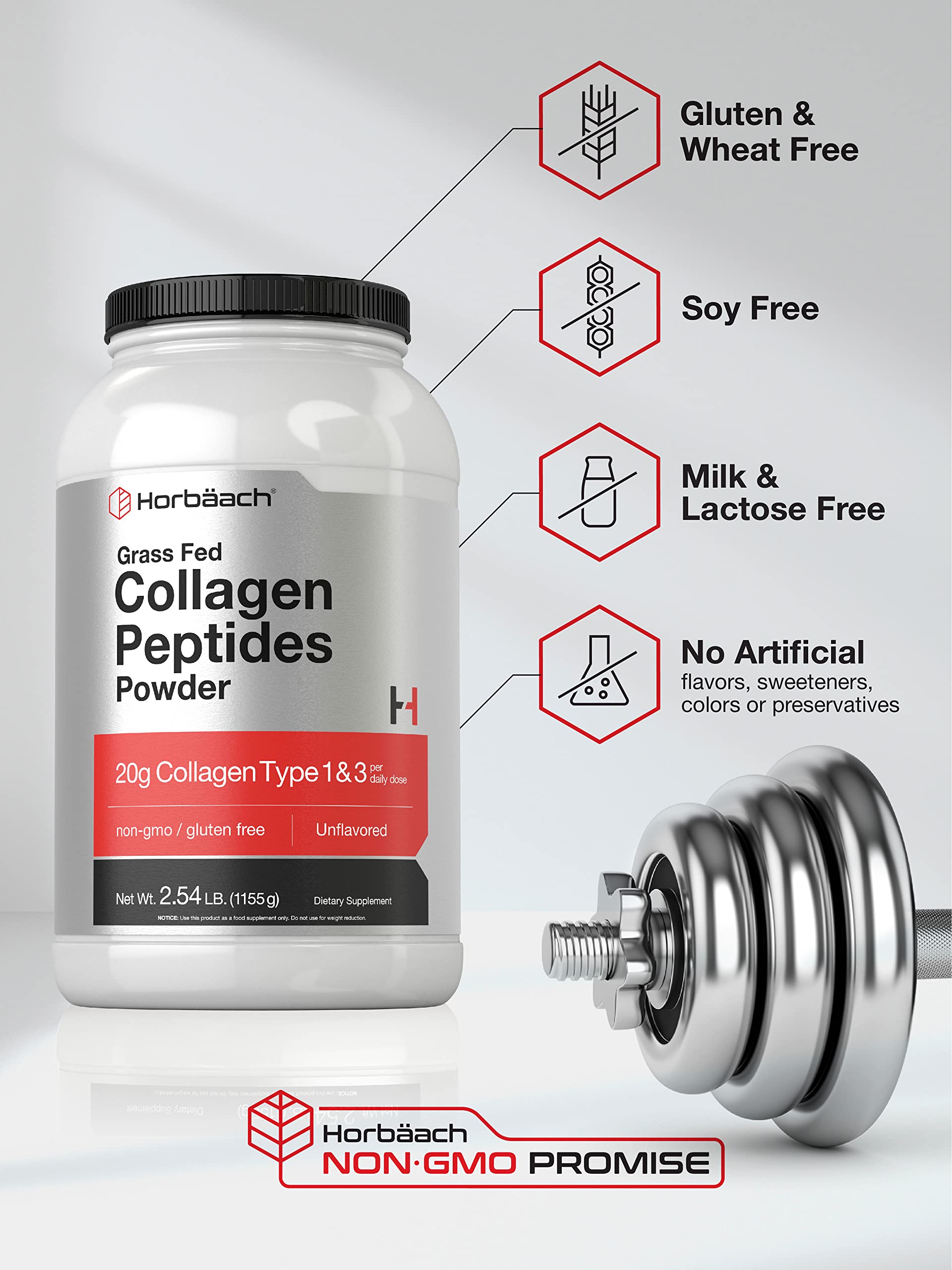 Collagen Peptides Powder 40 oz | Unflavored | Type 1 and 3 | Hydrolyzed Protein Collagen Horbäach uk supplements