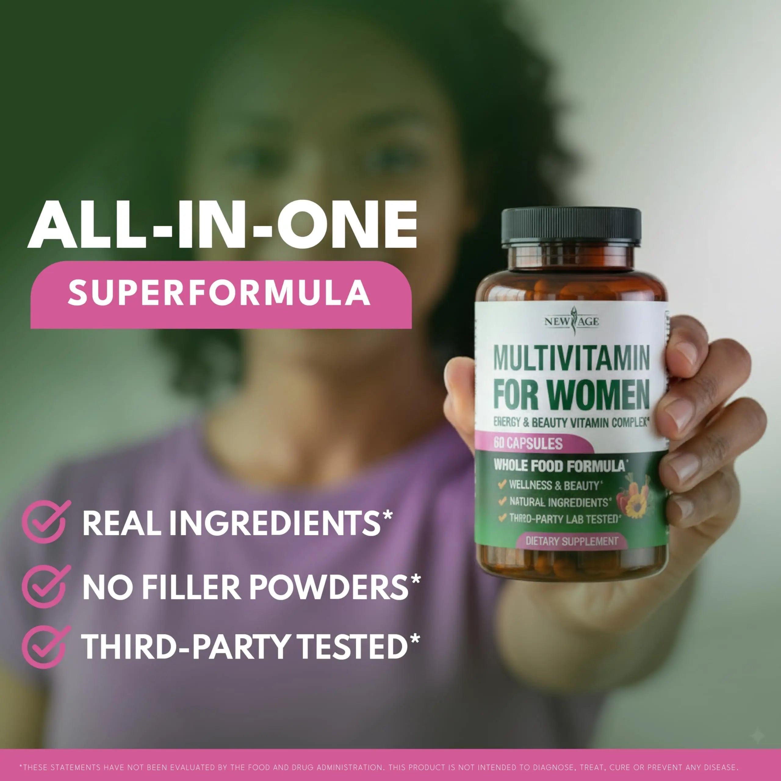 NEW AGE Multivitamin for Women - B-Complex, Whole Foods, Hair Support, Iron - All in1 Womens Multivitamin NEW AGE uk supplements