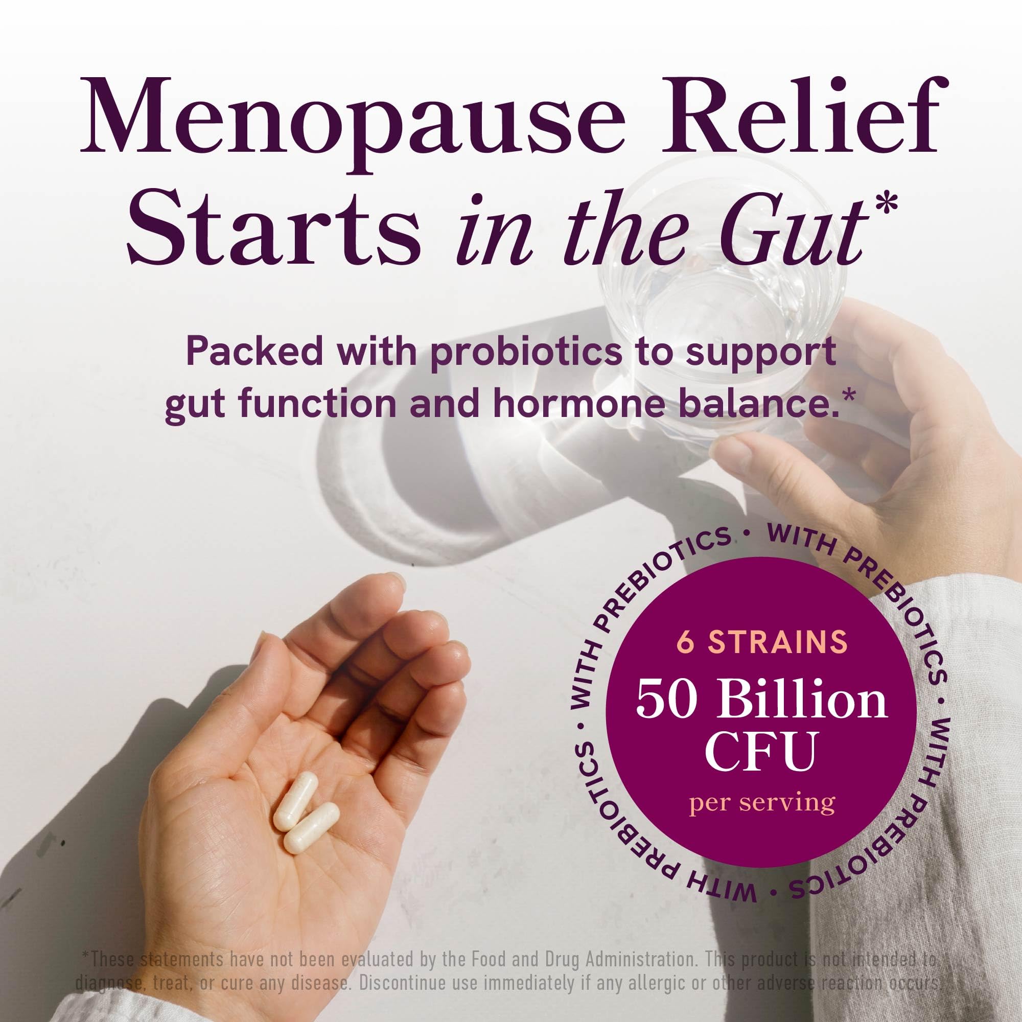 Menopause Support with Prebiotics and Probiotics for Women | Hormone Balance, Hot Flashes & Night Sweats | 50 Billion CFU, DIM & Black Cohosh | Triple Action Menopause Supplements for Women | 30 Ct SMNutrition uk supplements