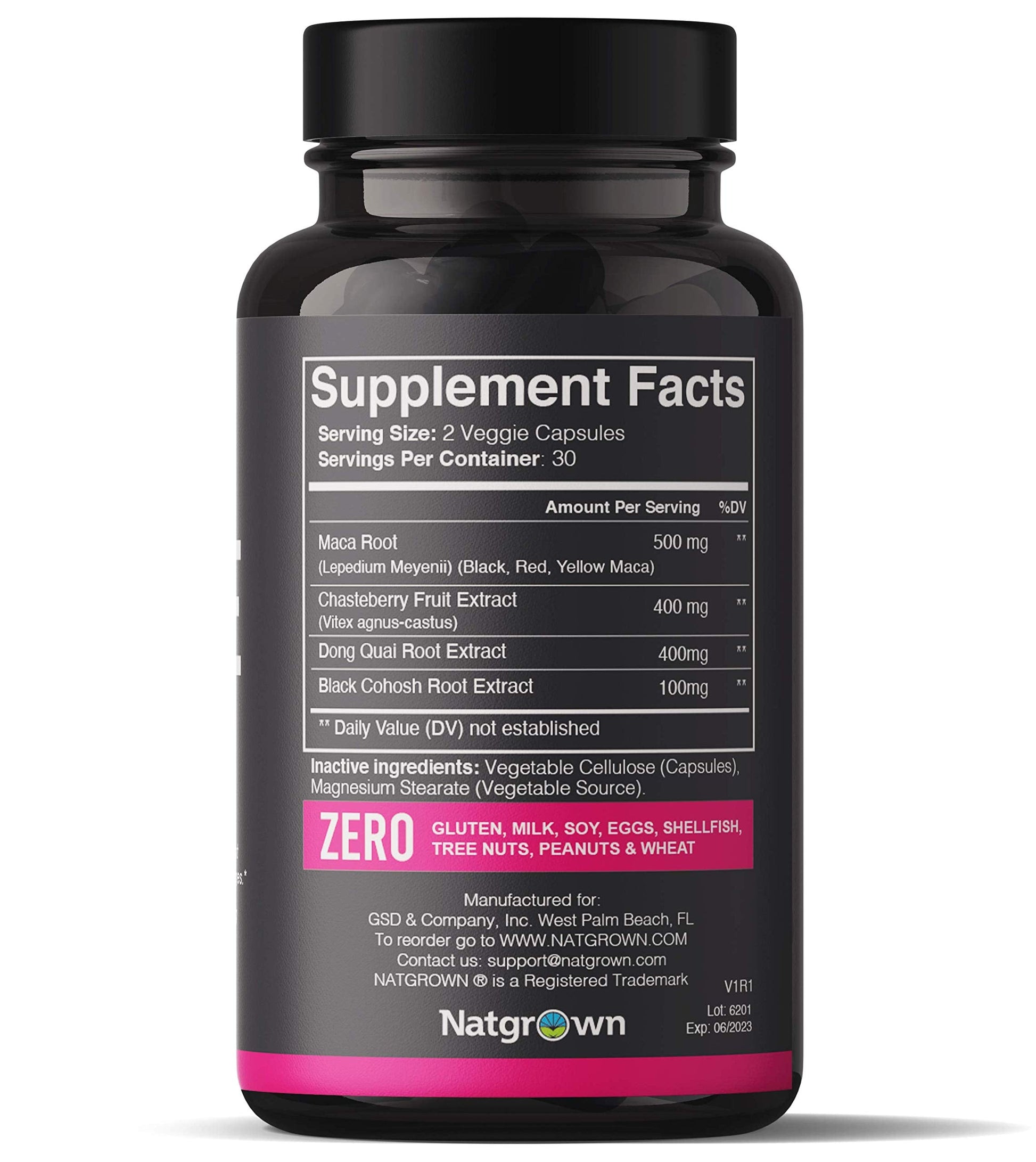 Natgrown Hormone Balance for Women PMS & Menopause Supplement for Fertility Hormonal & Menstrual Support, Helps Relief Hot Flashes - Maca Root, Vitex, Dong Quai & Black Cohosh Complex -Vegan Capsules Natgrown uk supplements
