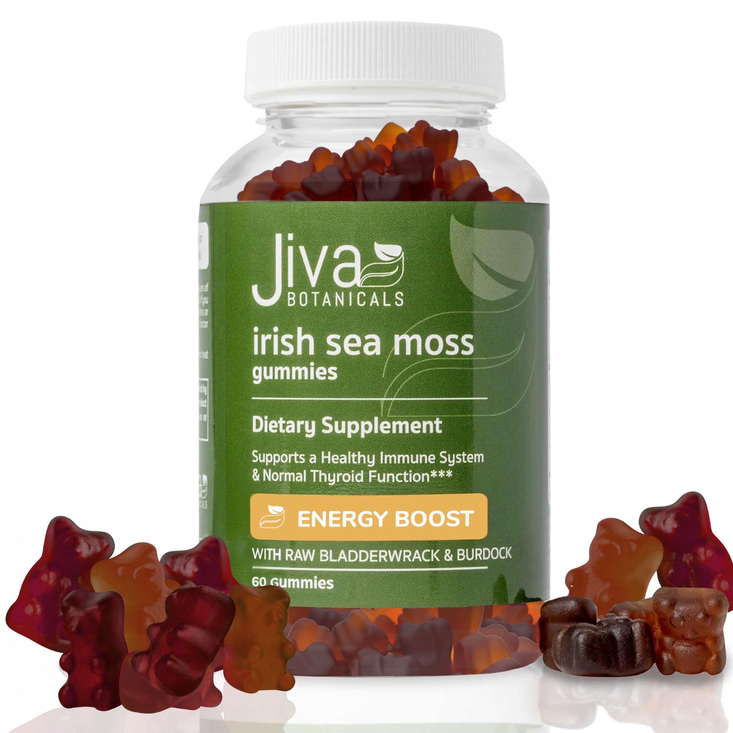 Jiva Botanicals - Irish Sea Moss Gummies with Bladderwrack & Burdock Root 3000mg Jiva Botanicals uk supplements