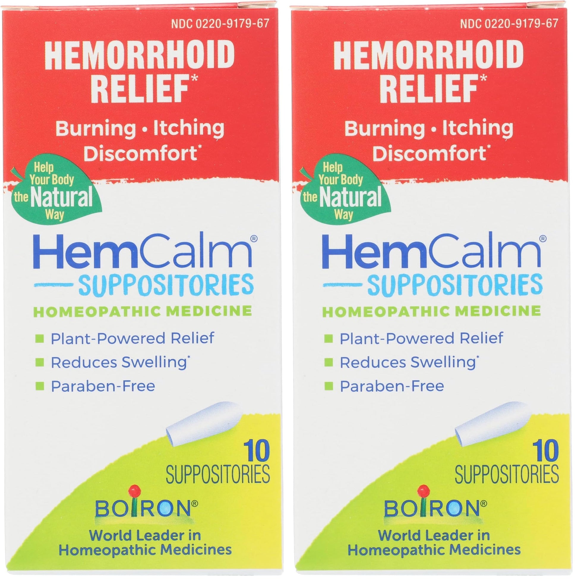 Boiron HemCalm Suppositories for Hemorrhoid Relief of Pain, Itching, Swelling or Discomfort - 10 Count (Pack of 2) Boiron uk supplements
