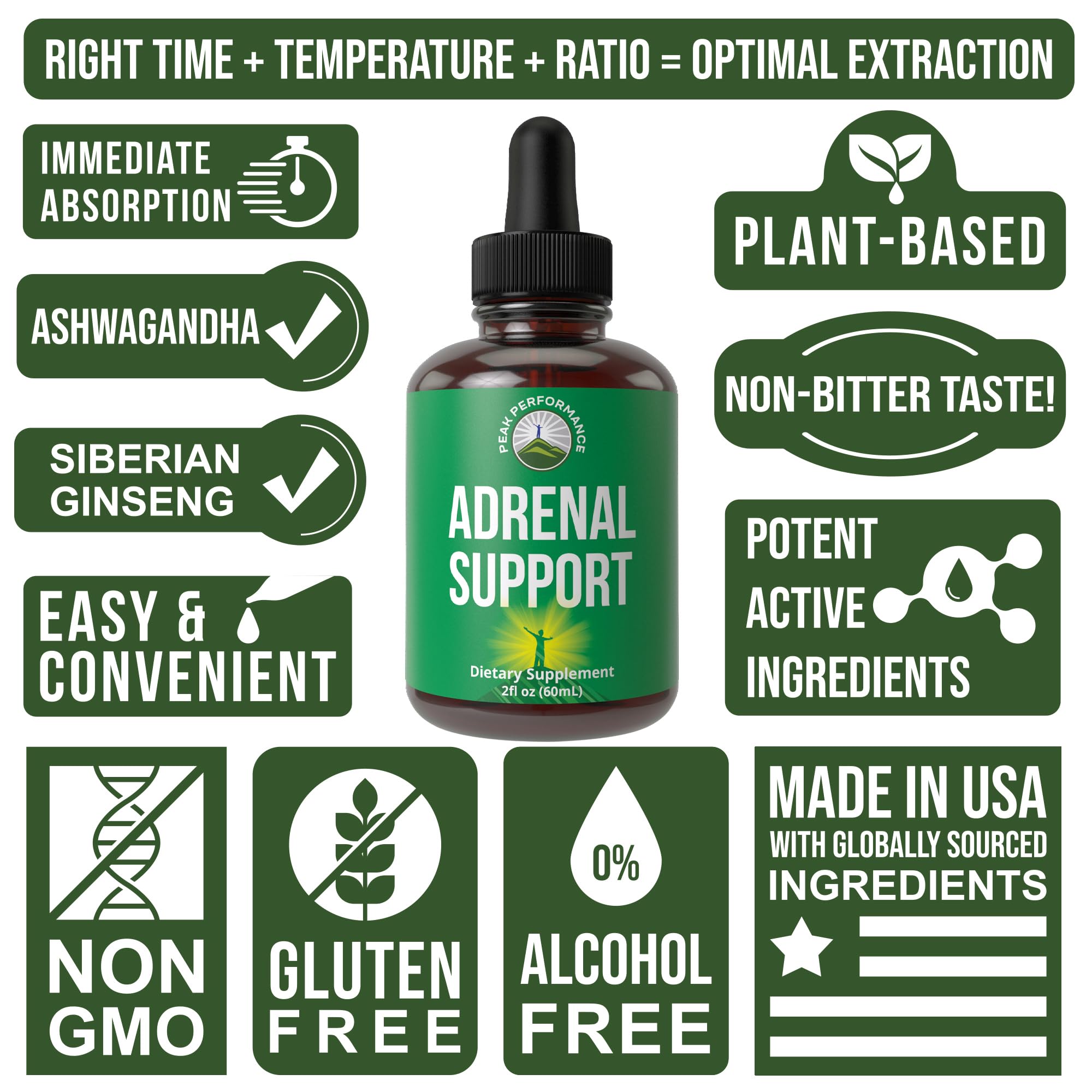 Peak Performance Adrenal Support Supplements to Restore Energy from Adrenal Fatigue. Liquid Drops Complex for Women and Men. Supports Healthy Cortisol Management. Supplement with Adaptogens Peak Performance uk supplements