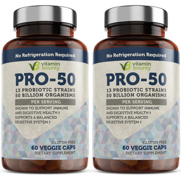 Vitamin Bounty Pro-50 Probiotics Supplement- 13 Probiotic Strains, Gut Health Vitamin Bounty uk supplements