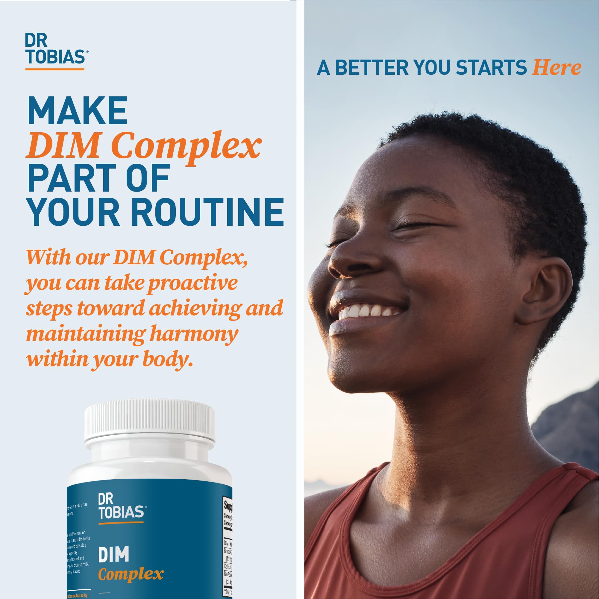 Dr. Tobias DIM Complex, Hormone Balance for Women & Men, DIM Supplement with BioPerine, Broccoli Extract & Calcium D-Glucarate Estrogen Detox Balance Complex, Non-GMO, Vegan, 60 Capsules Dr. Tobias uk supplements