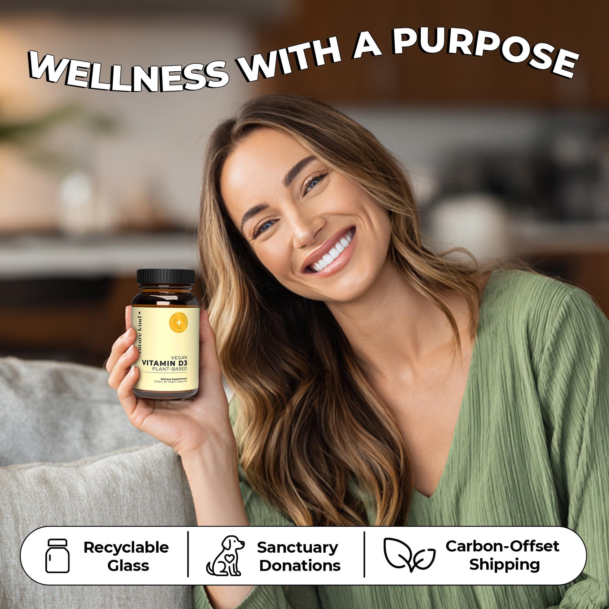Future Kind Vitamin D3 2500 IU for Bone and Muscle Function, Vitamin D Vegan Supplement from Plant Lichen, Non-GMO, Sugar Free, Pure Vitamin D3, Promotes Natural Resilience, 30 Capsules Future Kind uk supplements