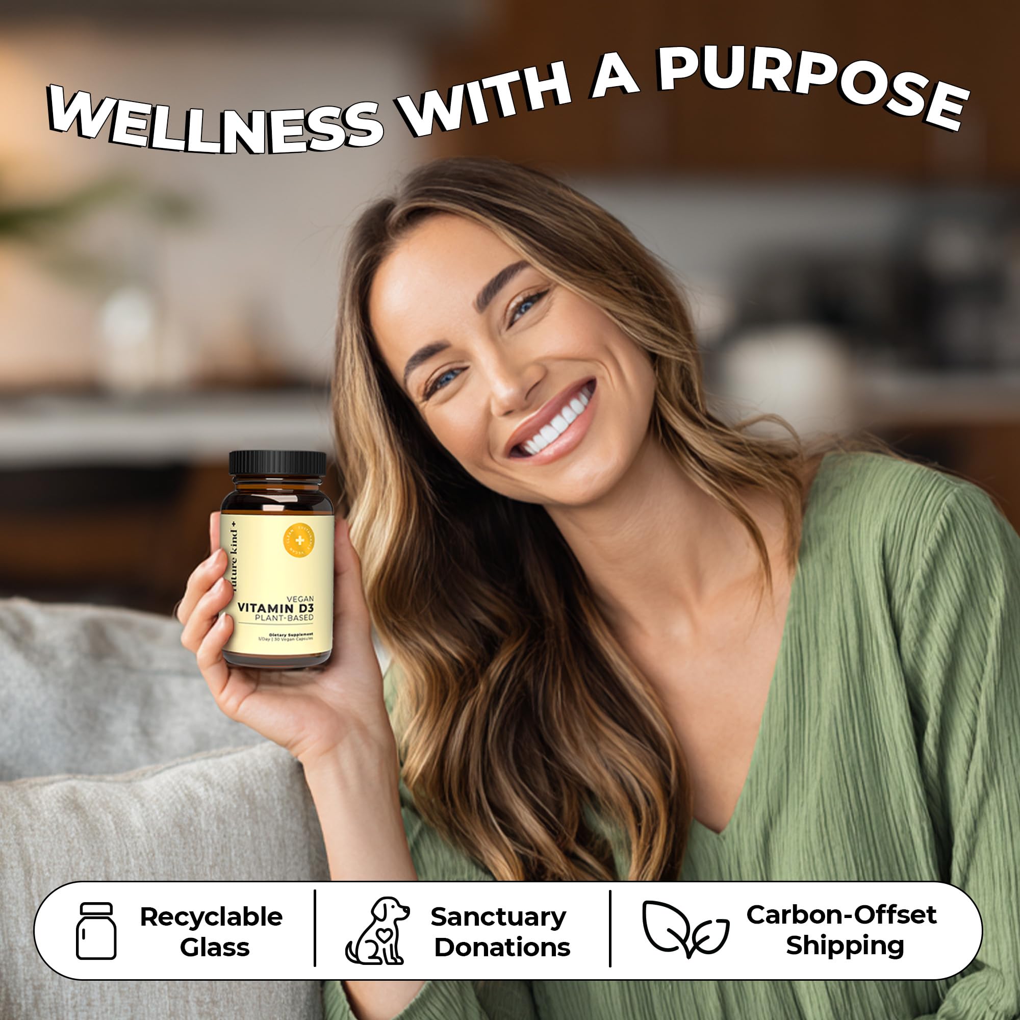 Future Kind Vitamin D3 2500 IU for Bone and Muscle Function, Vitamin D Vegan Supplement from Plant Lichen, Non-GMO, Sugar Free, Pure Vitamin D3, Promotes Natural Resilience, 30 Capsules Future Kind uk supplements