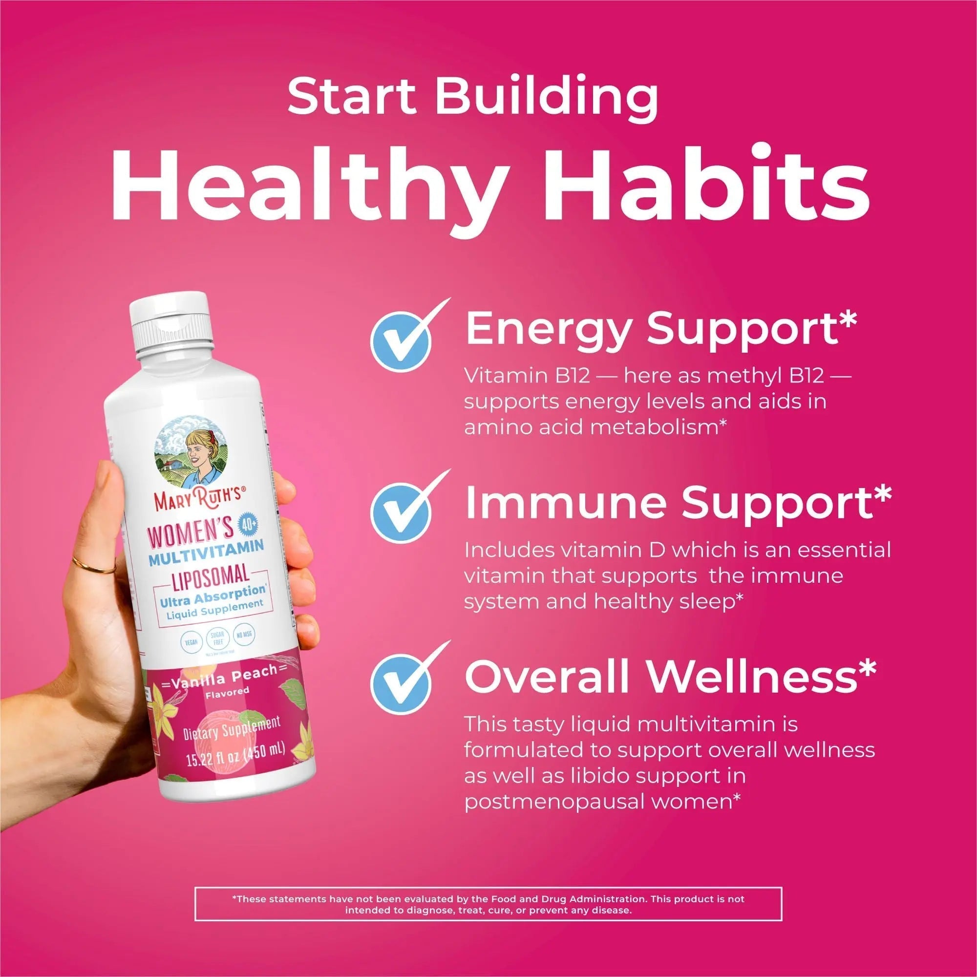 MaryRuth Organics Multivitamin for Women 40+, Womens Multivitamin Liposomal, Immune Support Supplement MaryRuth Organics uk supplements