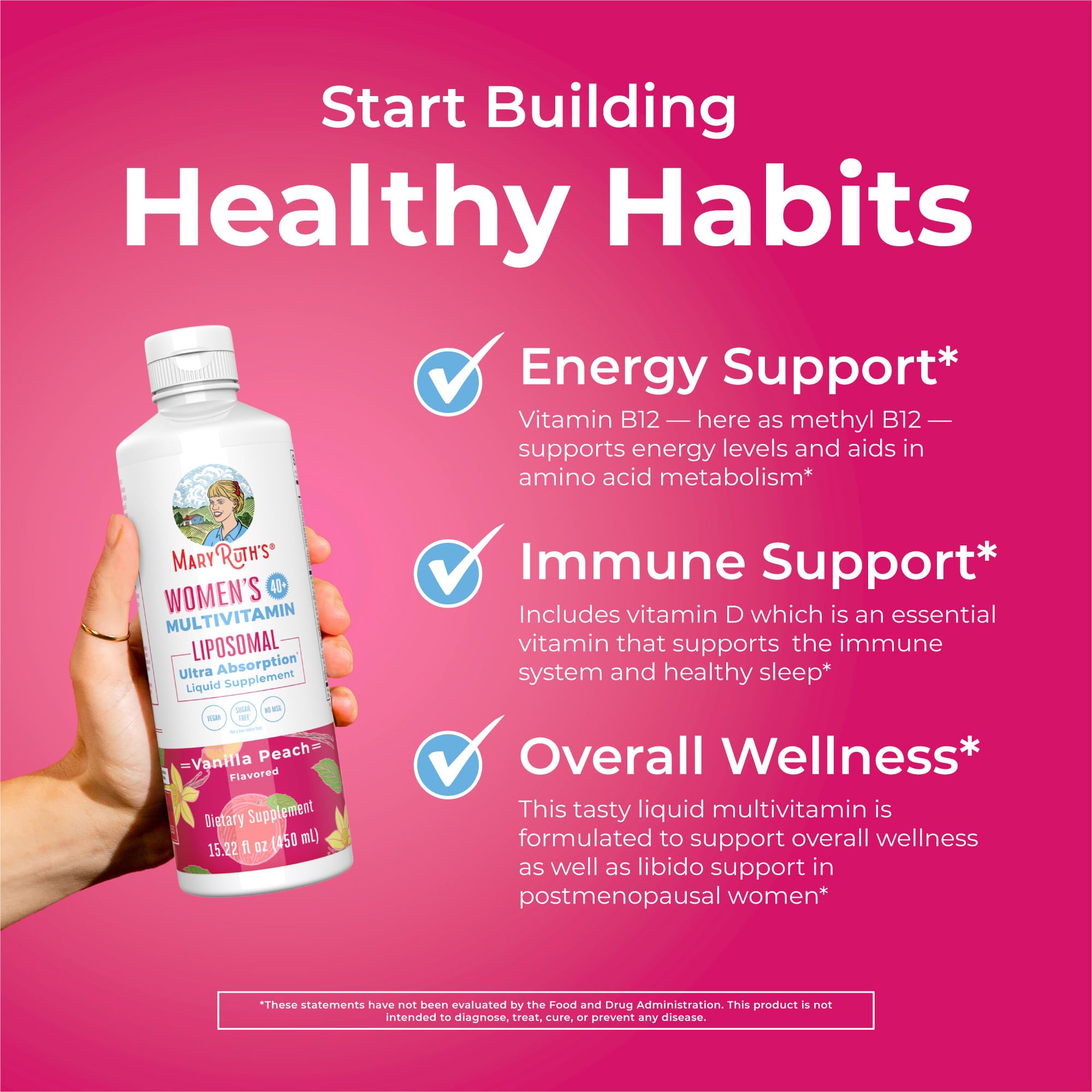 MaryRuth’s Multivitamin Liposomal for Women 40+ | Womens Multivitamin Liposomal | Immune Support Supplement | Menopause Supplement | Methylated Multivitamin | Vegan | Sugar Free | Non-GMO |15.22 Fl Oz MARYRUTH'S uk supplements