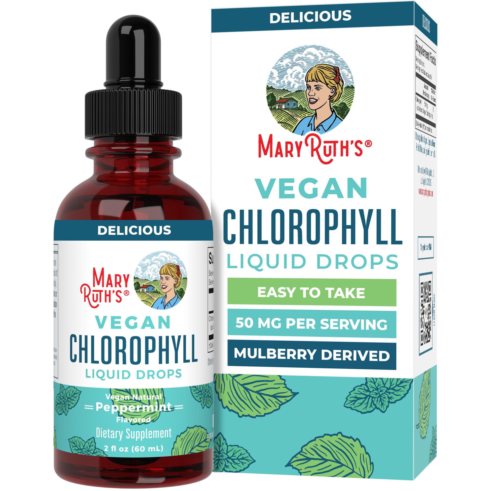MaryRuth's Chlorophyll Liquid Drops | Clean Label Project Certified® | Vegan | Non-Diluted Liquid Chlorophyll| Mulberry Derived Supplement for Ages 14+ | Non-GMO | Delicious Minty Flavor | 2 Fl Oz MARYRUTH'S uk supplements