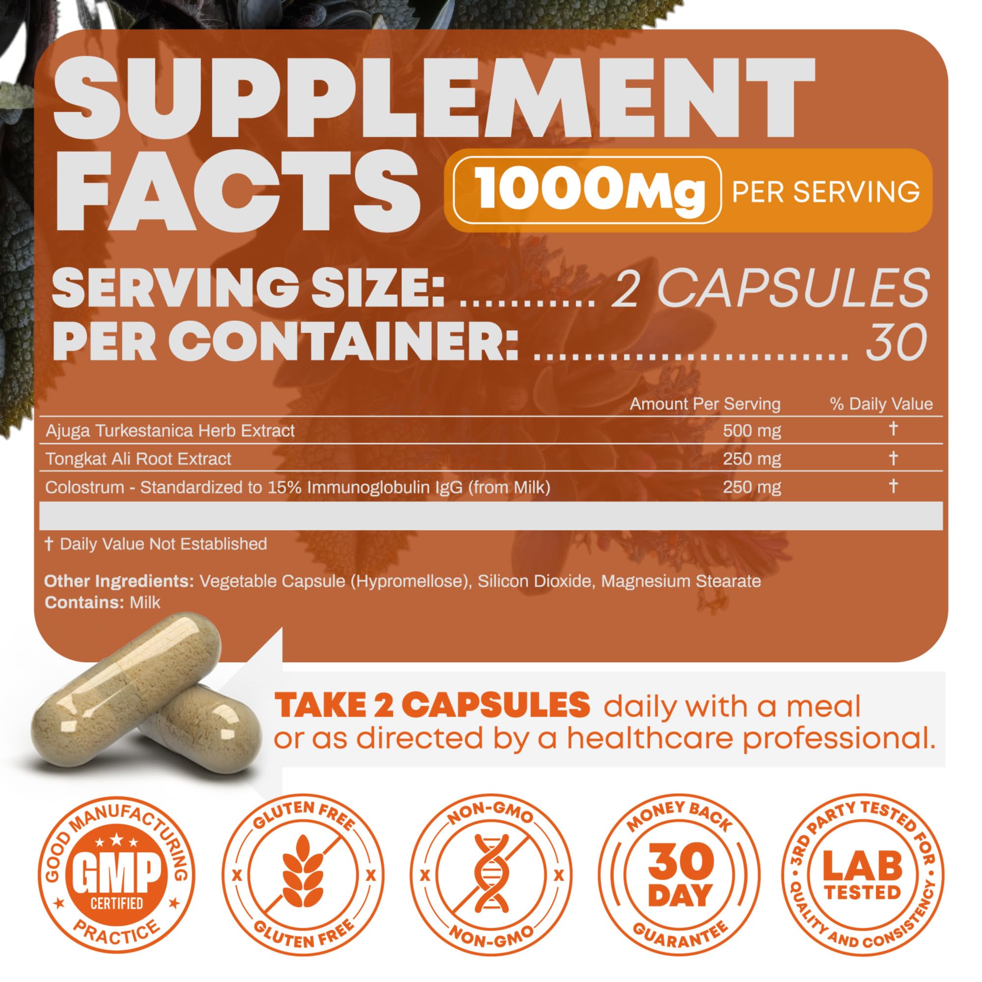 Peak Revival-X Turkesterone & Tongkat Ali 1000mg Supplement - 500mg Ajuga Turkestanica Per Serving Increase Stamina, Lean Muscle Growth & Recovery - Made in The USA (60 Capsules) Peak Revival-X uk supplements