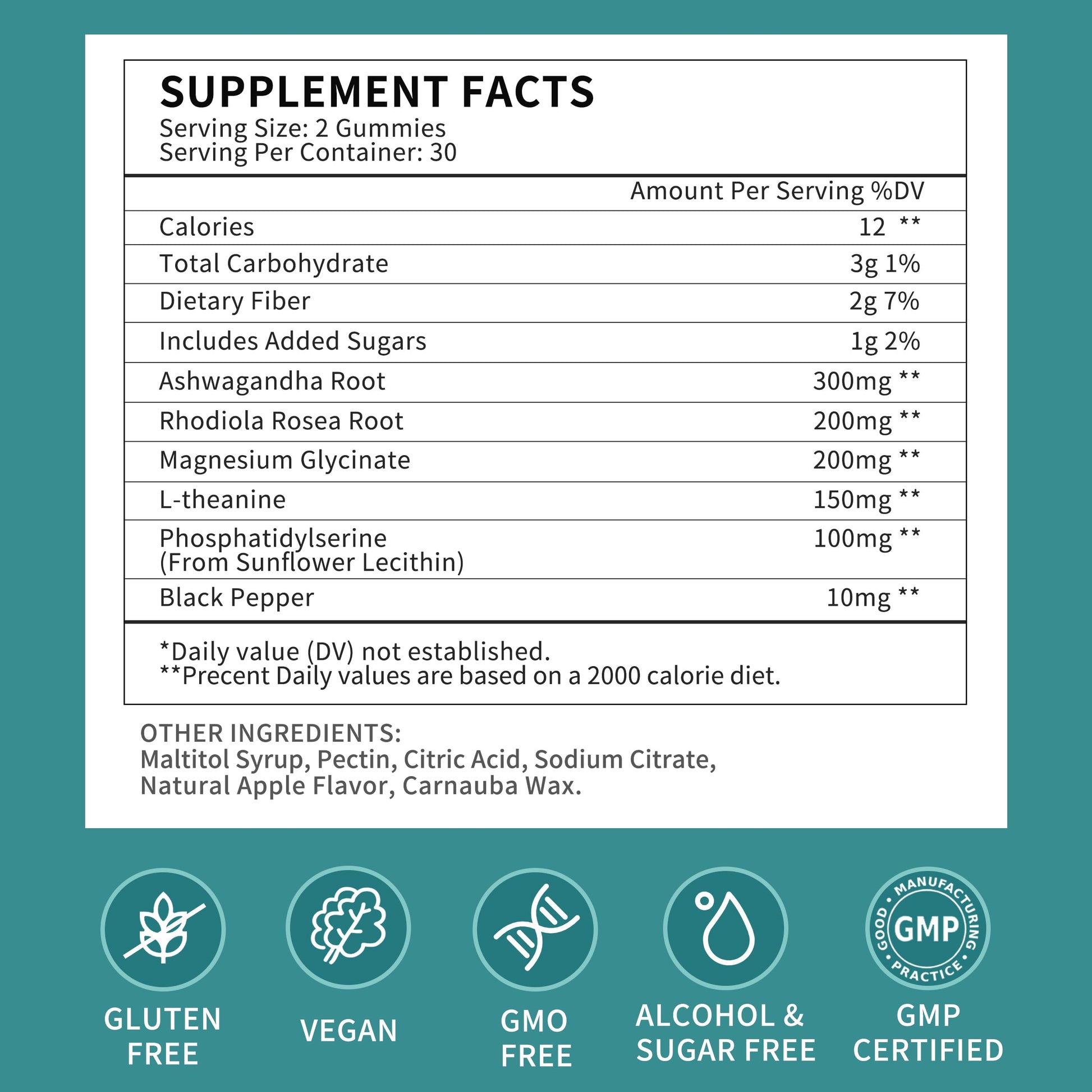 Cortisol Supplements Gummies for Women, Cortisol Reducer w.Ashwagandha Rhodiola Rosea Magnesium L-Theanine Phosphatidylserine Black Peper, Hormone Balanced & Lower Cortisol - 30 Day Vegan Supply Herbance uk supplements