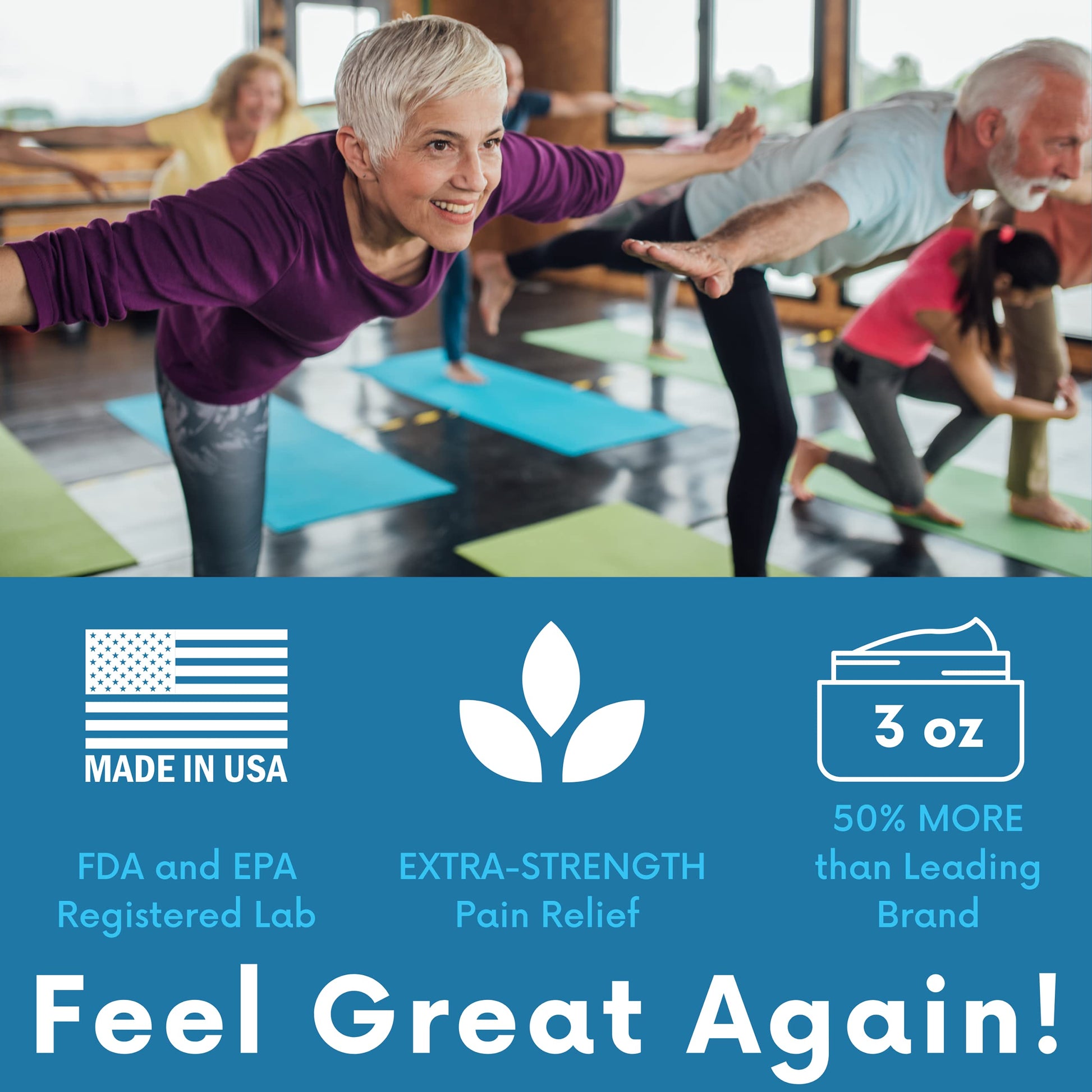FLEXA Natural Relief Cream - Use on Muscles, Back, Neck, and Joints - with Arnica, Menthol, MSM, Ilex Leaf, and Tea Tree Oil - 3 Oz Jar FLEXA uk supplements