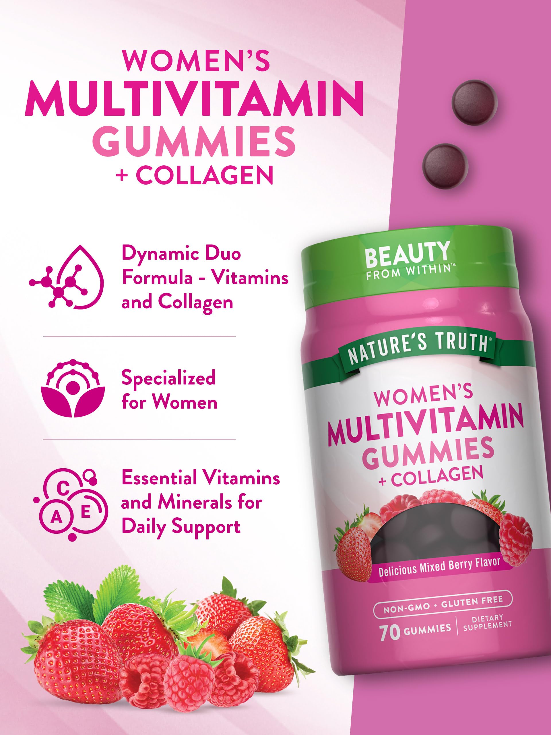 Nature's Truth Womens Multivitamin Gummies Plus Collagen & Biotin | 70 Count | Non-GMO & Gluten Free Supplement Nature's Truth uk supplements