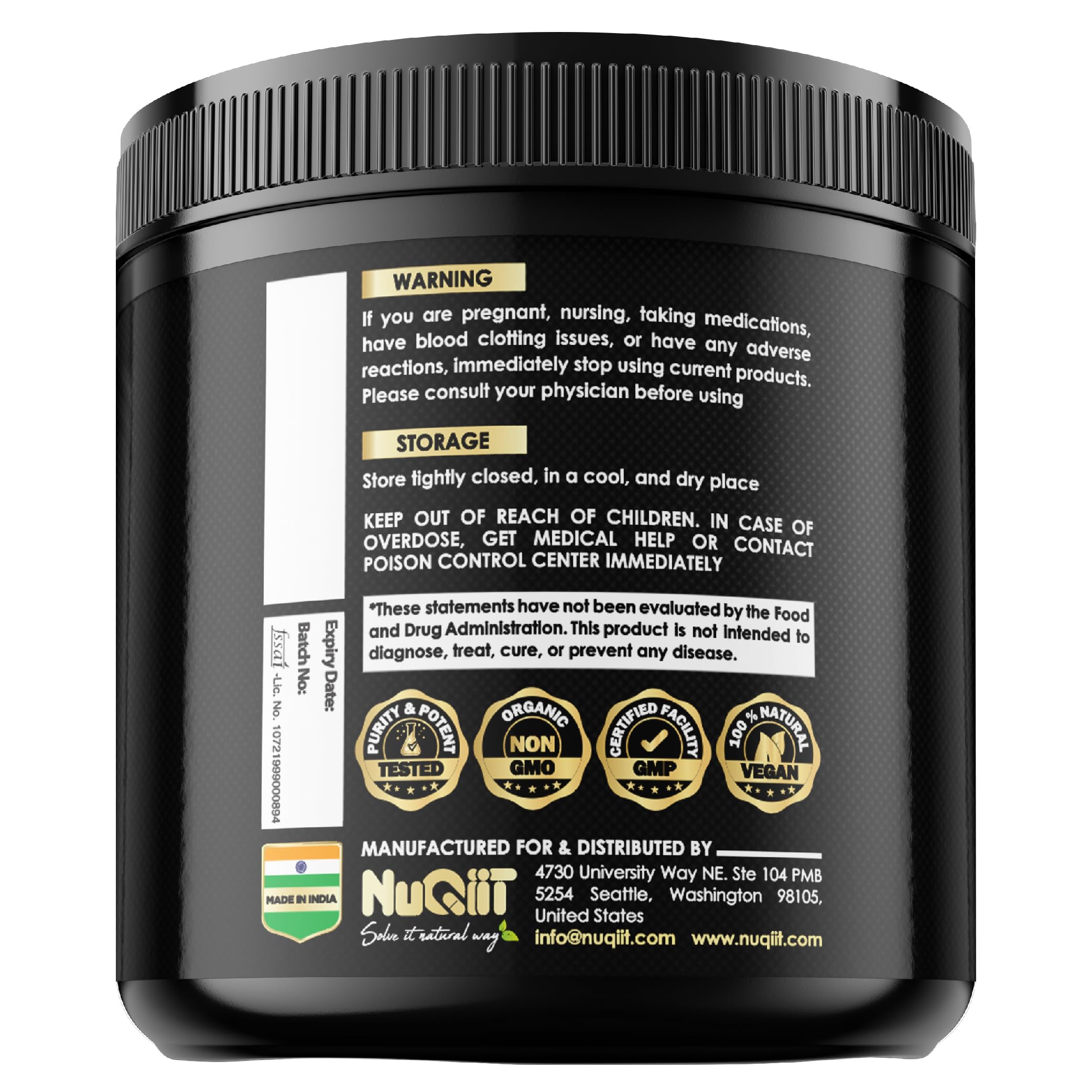 NUQIIT Organic Ashwangdha Capsules 15000mg Irish Sea Moss Apple Cider Vinegar & More - Support Brain Health, Strength & Immune System - 120 Vegan Capsules NUQIIT uk supplements