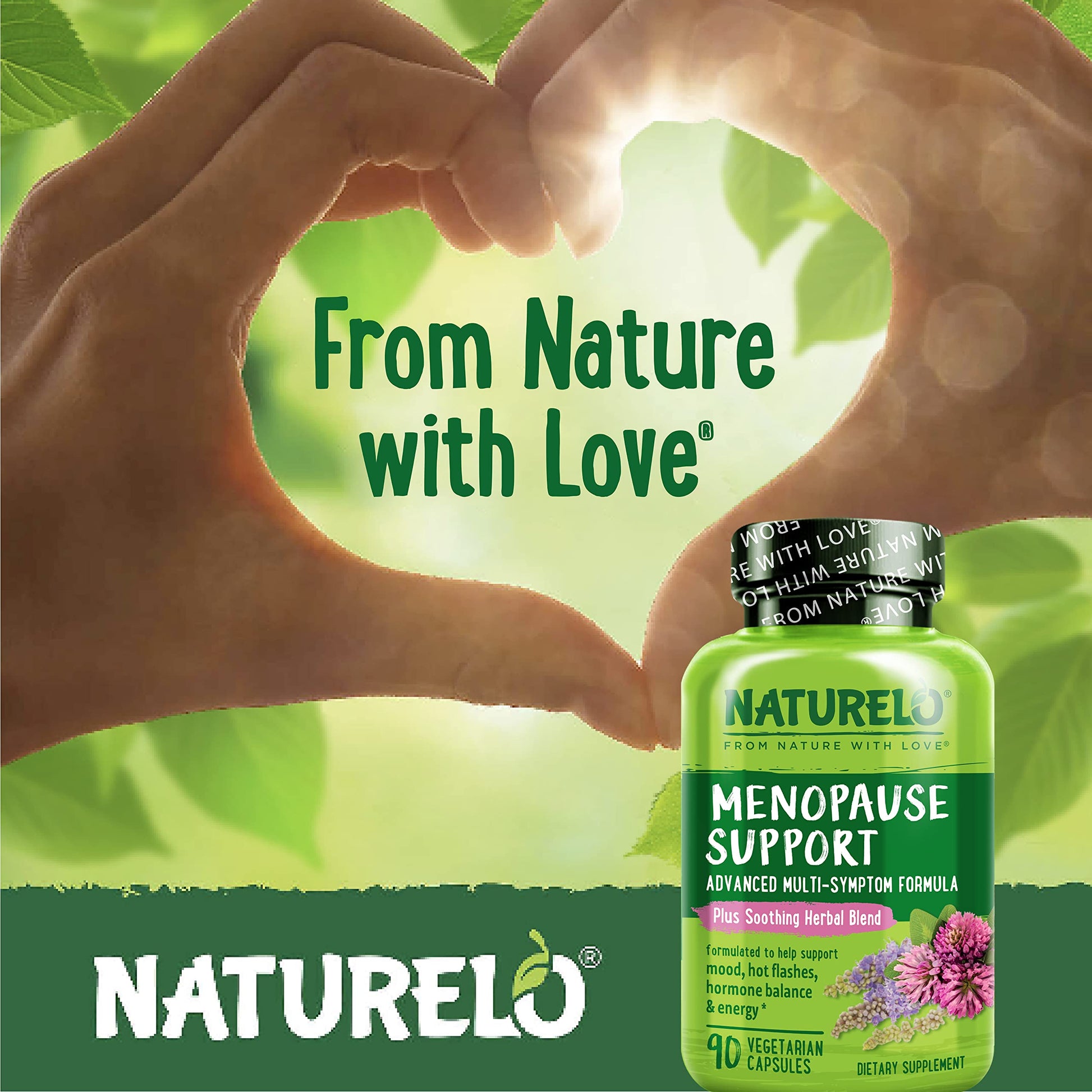 NATURELO Menopause Supplements for Women, Herbal Blend with Black Cohosh for Menopause Hot Flashes Advanced Estrogen Multi-Symptom Formula 90 Capsules NATURELO uk supplements