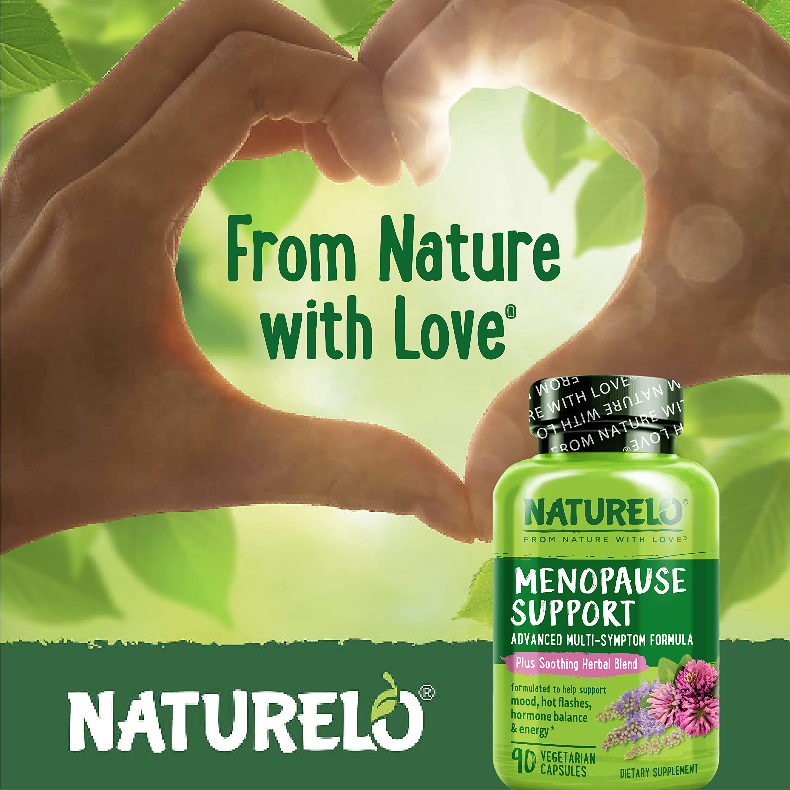 NATURELO Menopause Supplements for Women, Herbal Blend with Black Cohosh for Menopause Hot Flashes Advanced Estrogen Multi-Symptom Formula 90 Capsules NATURELO uk supplements