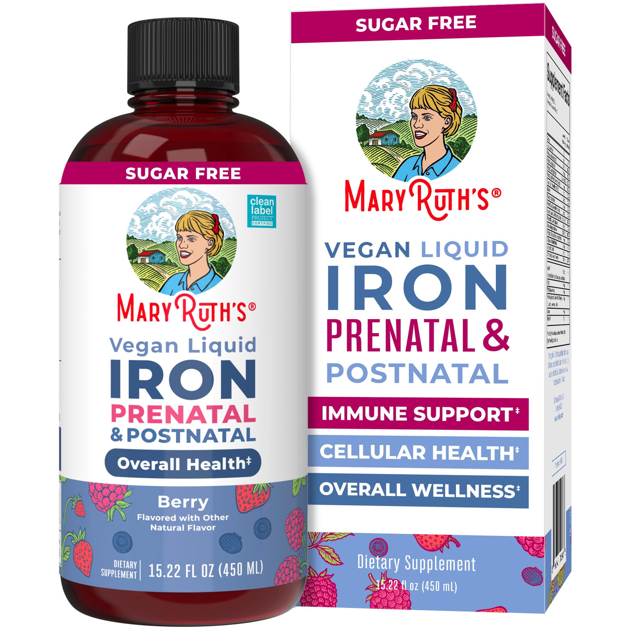 MaryRuth Organics | Liquid Iron Supplement Prenatal & Postnatal for Pregnant & Lactating | Iron Deficiency | Immune Support | Sugar/Gluten Free | Vegan | Non-GMO | 15.22 Fl Oz MARYRUTH'S uk supplements