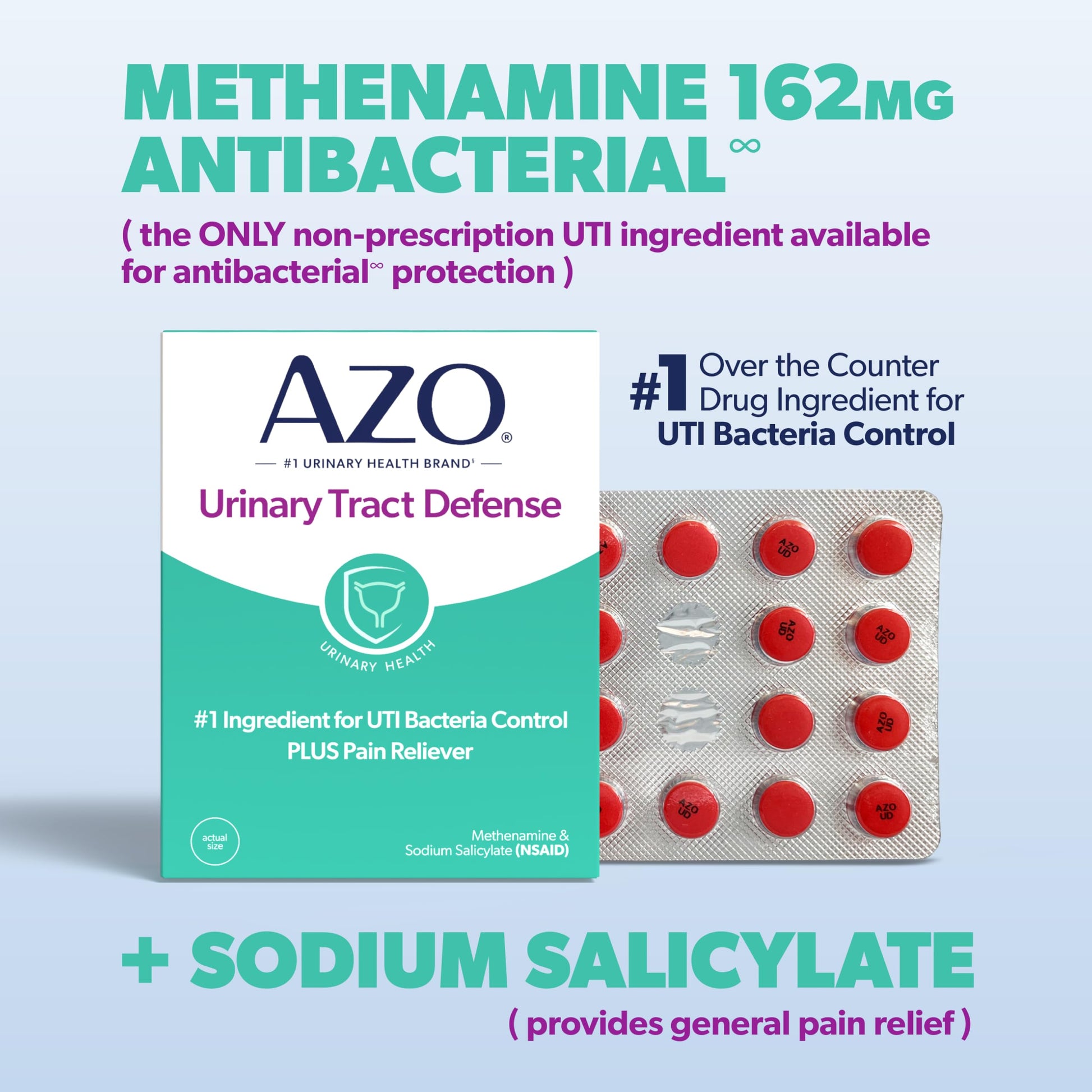 AZO Urinary Tract Defense Antibacterial Protection, FSA/HSA Eligible, Helps Control a UTI Until You Can See a Doctor, from The No. 1 Most Trusted Urinary Health Brand, 24 Count (Pack of 1) AZO uk supplements
