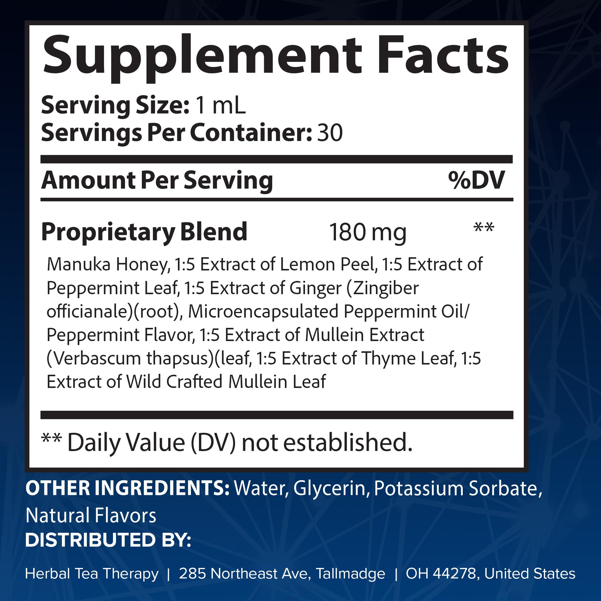 Herbal Tea Therapy Lung Renew Mullein Drops for Lungs (1 fl. oz.): Peppermint, Thyme, & Mullein Leaf Extract for Lungs Detox & Daily Respiratory Comfort - GMO-Free & Made in USA Herbal Tea Therapy uk supplements