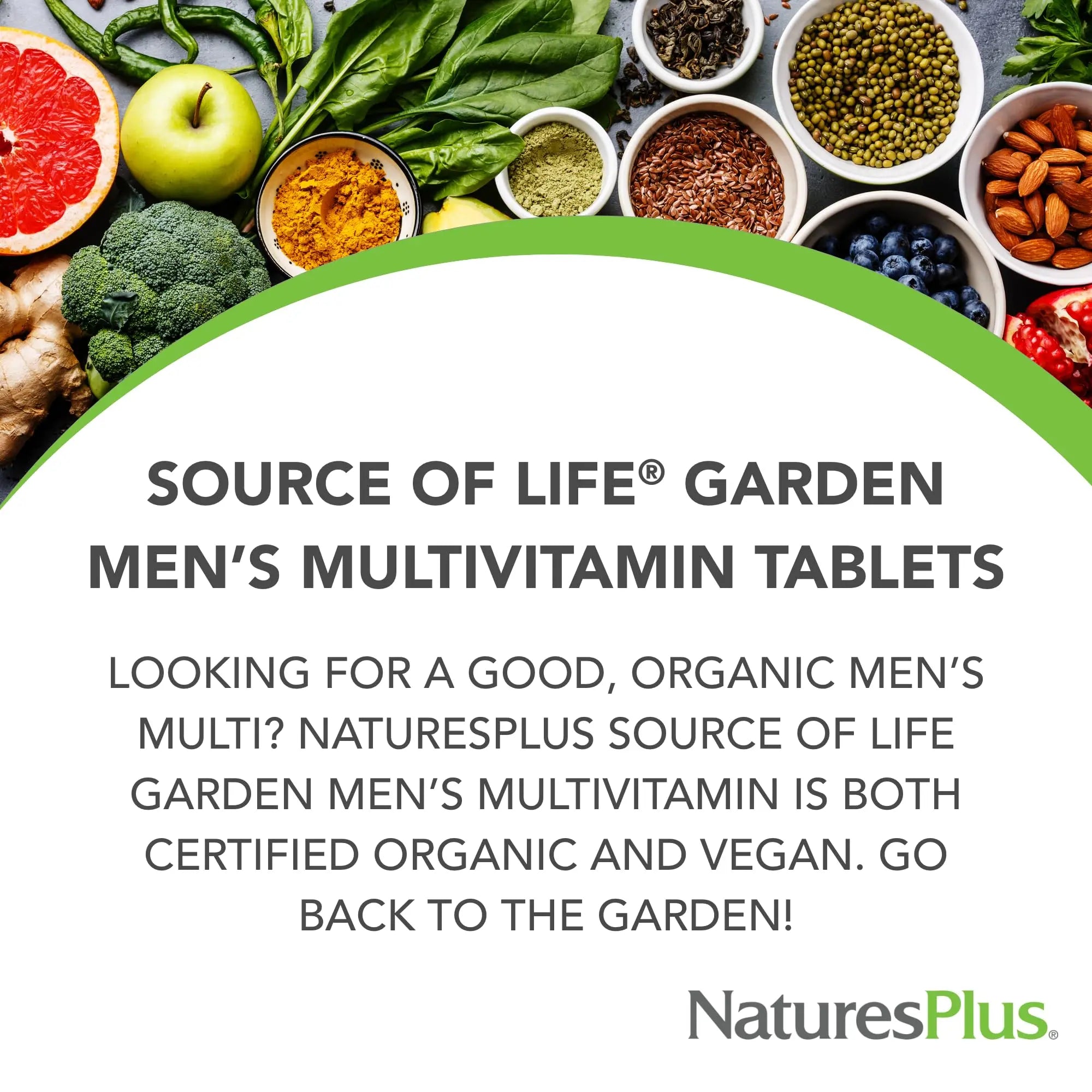 NaturesPlus Source of Life Garden Men’s Multivitamin - 90 Tablets - Supports Energy & Healthy Immune System Nature's Plus uk supplements
