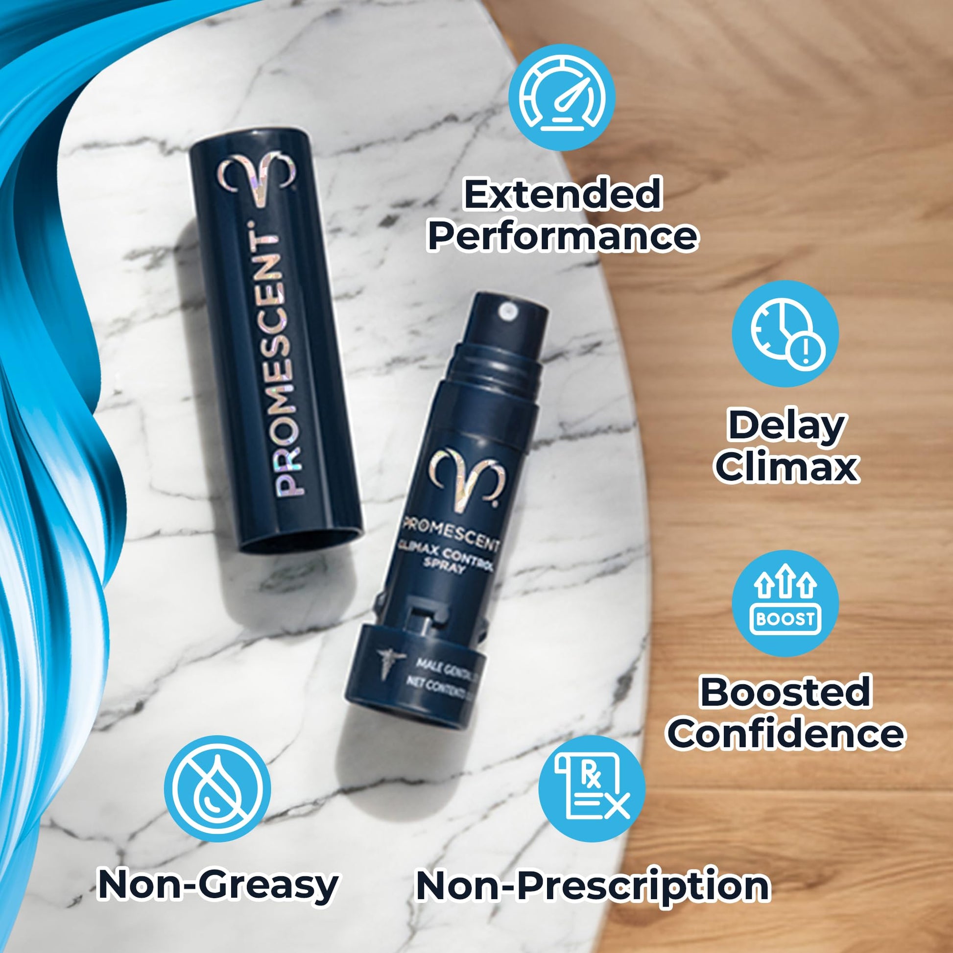 Promescent Desensitizing Delay Spray for Men (2.6 ml) to Help You Last Longer in Bed + Delay Wipes (7 Count) Sexual Enhancer with Extended Climax Control with Benzocaine Promescent uk supplements