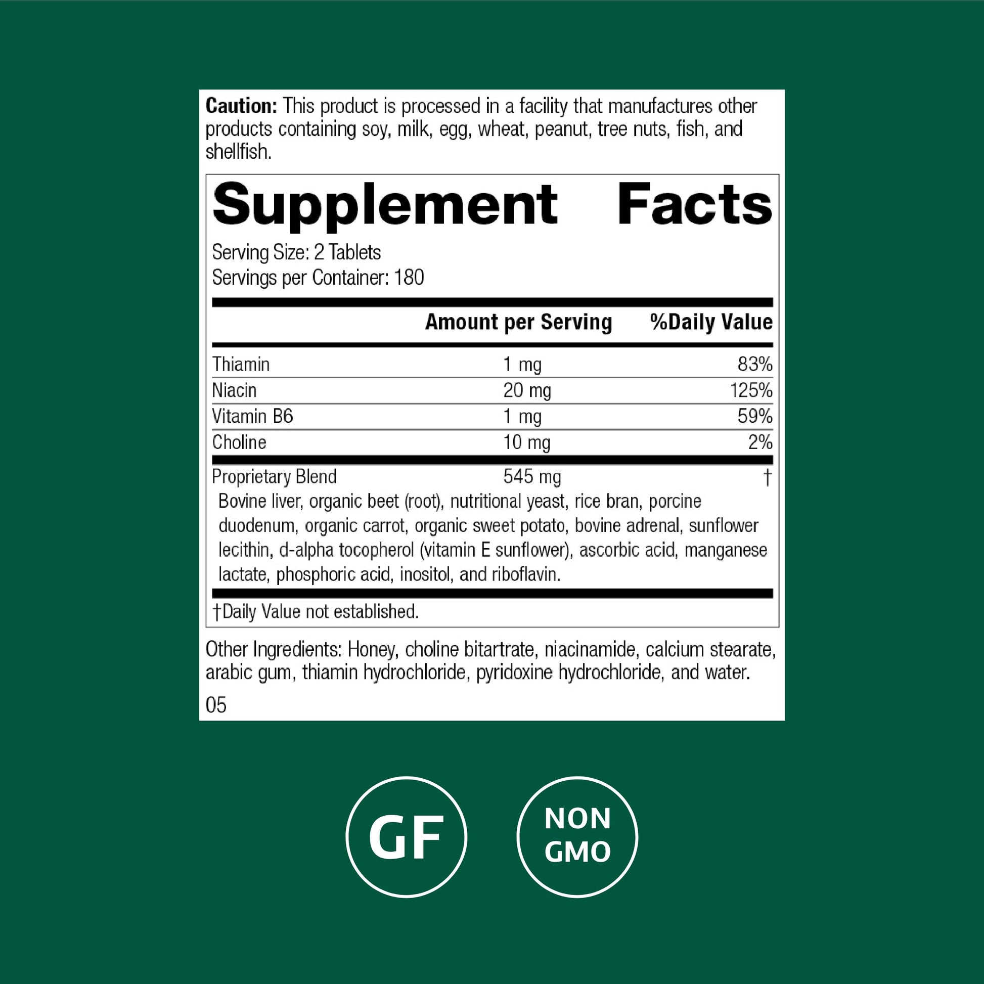 Standard Process Cataplex B-GF - Supports Nervous System Health - B Vitamins for Energy & Heart Support - Aids Energy During Physical Activity - Gluten-Free, Non-Soy & Non-Dairy - 360 Tablets Standard Process Inc. uk supplements
