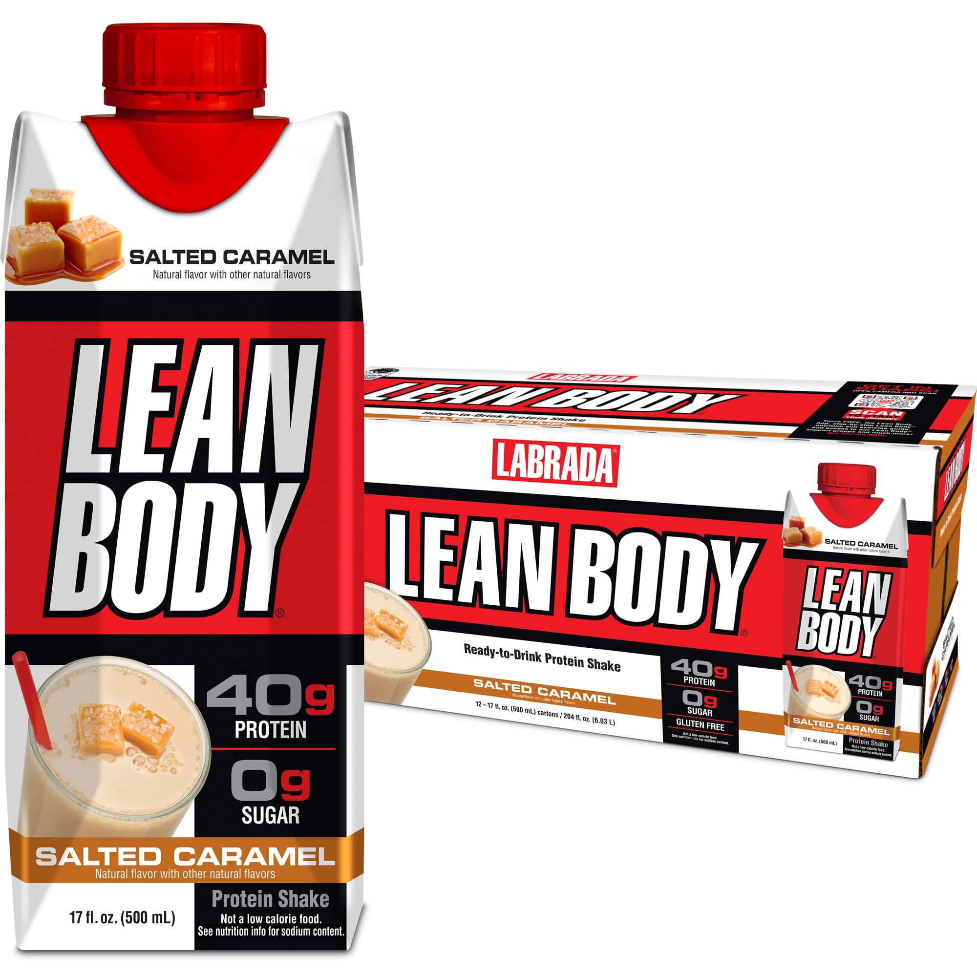 Lean Body Ready-to-Drink Salted Caramel Protein Shake, 40g Protein, Whey Blend Labrada uk supplements