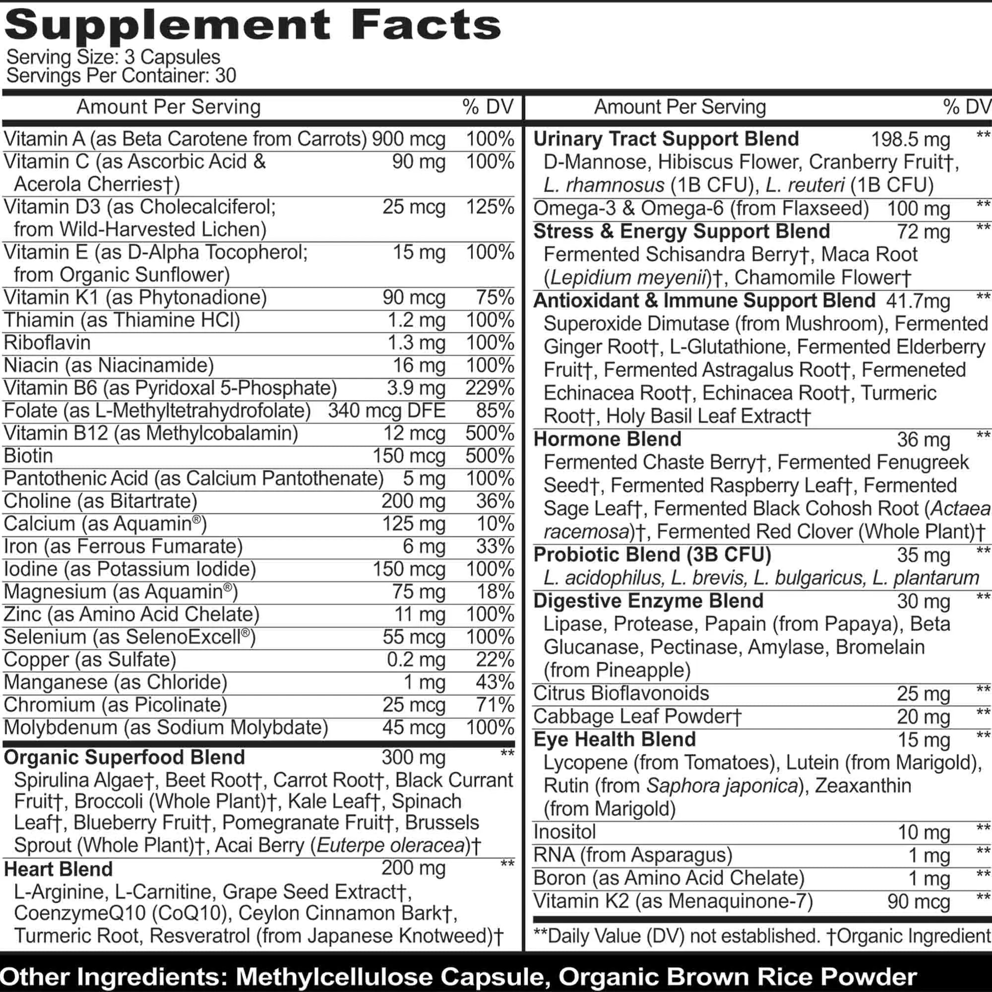 Methylated Multivitamin for Women with Iron - Womens Multivitamin with 44 Organic Whole Food & Fermented Nutrients MoxyVites uk supplements