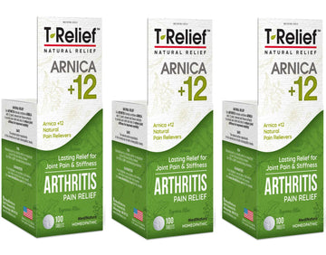 MediNatura T-Relief Extra Strength Arthritis Pain Reliever Arnica +12 Natural Medicines for Joint Soreness Stiffness Aches, Quick Dissolving Pain Relief for Women & Men - 100 Tablets (Pack of 3) MediNatura uk supplements