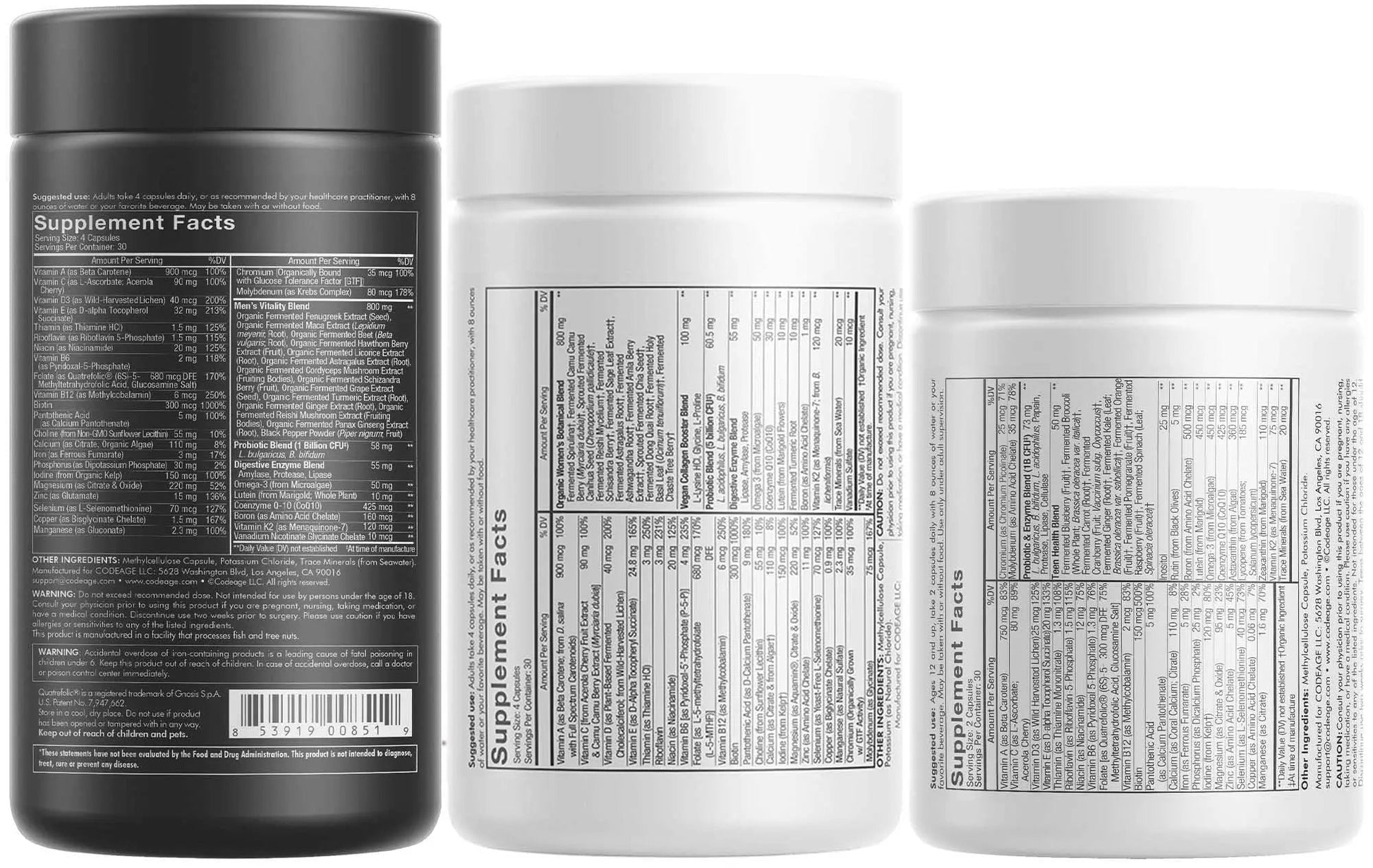 Codeage Family Multivitamin Bundle – Multivitamins for Teens, Women & Men – Essential Vitamins & Minerals Pack Codeage uk supplements