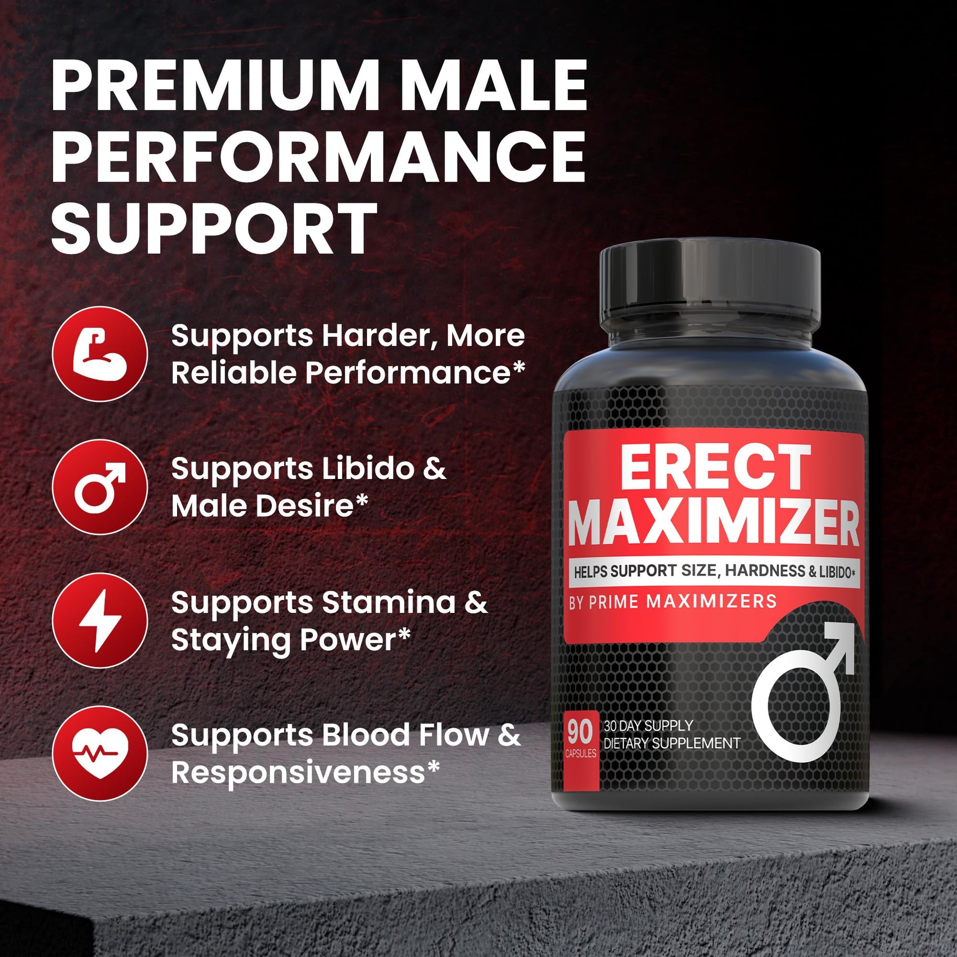 Premium Male Enhancement | Rapid Acting Blood Flow Support | Bigger, Rock Hard, Longer | 9 in 1 Intimacy Complex to Restore Confidence, California Manufactured, 3rd Party Tested – 90 Caps PRIME MAXIMIZERS uk supplements