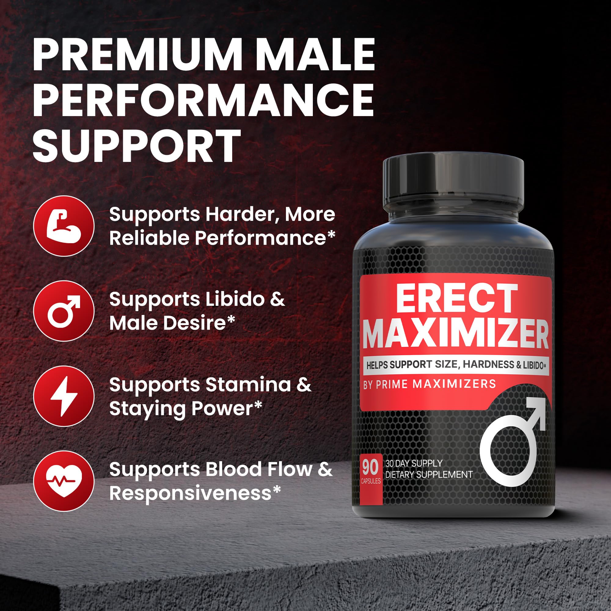 Premium Male Enhancement | Rapid Acting Blood Flow Support | Bigger, Rock Hard, Longer | 9 in 1 Intimacy Complex to Restore Confidence, California Manufactured, 3rd Party Tested – 90 Caps PRIME MAXIMIZERS uk supplements