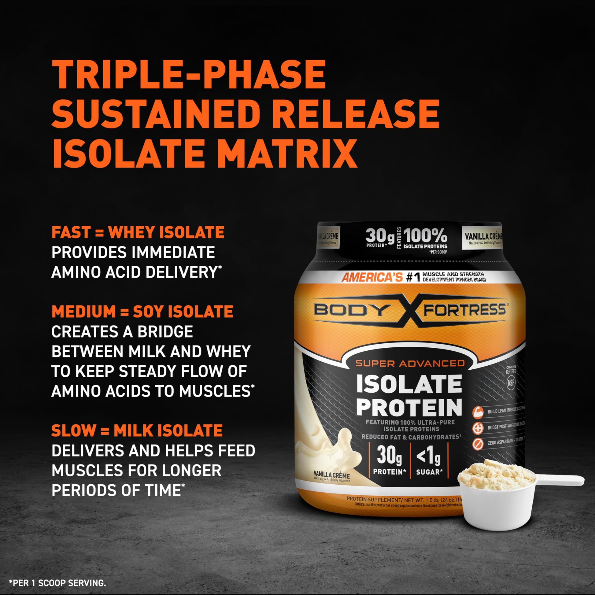 Body Fortress Super Advanced Isolate Protein Powder, Gluten Free, Vanilla Creme Flavored Body Fortress uk supplements