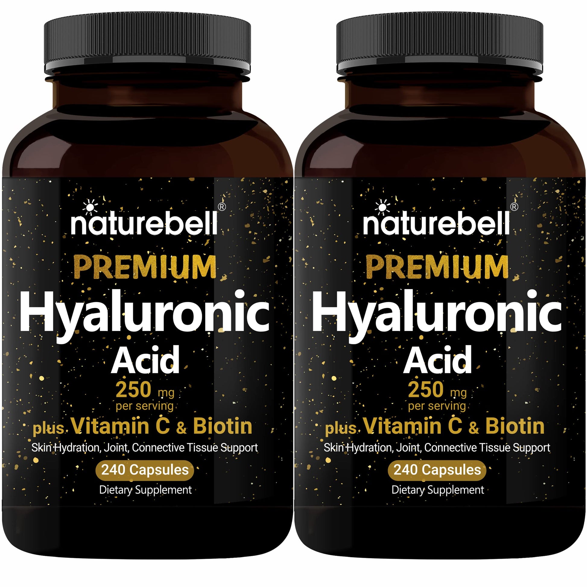 NatureBell 2 Pack Plant Based Hyaluronic Acid Supplements 250mg with 25mg Vitamin C NatureBell uk supplements