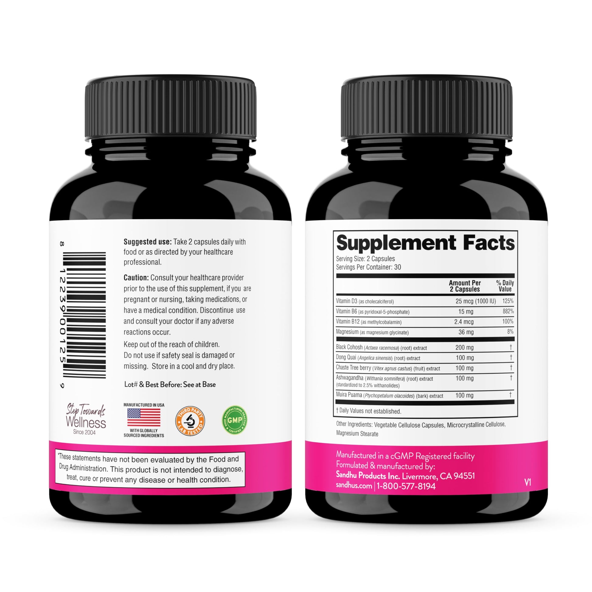 Complete Menopause Support Supplement For Women | With Ashwagandha, Black Cohosh, Dong Quai & Muira Puama | Helps Easing Hot Flashes, Night Sweats, Mood Swings, Hormone Balance & Harmony | 60 Capsules Sandhu's uk supplements