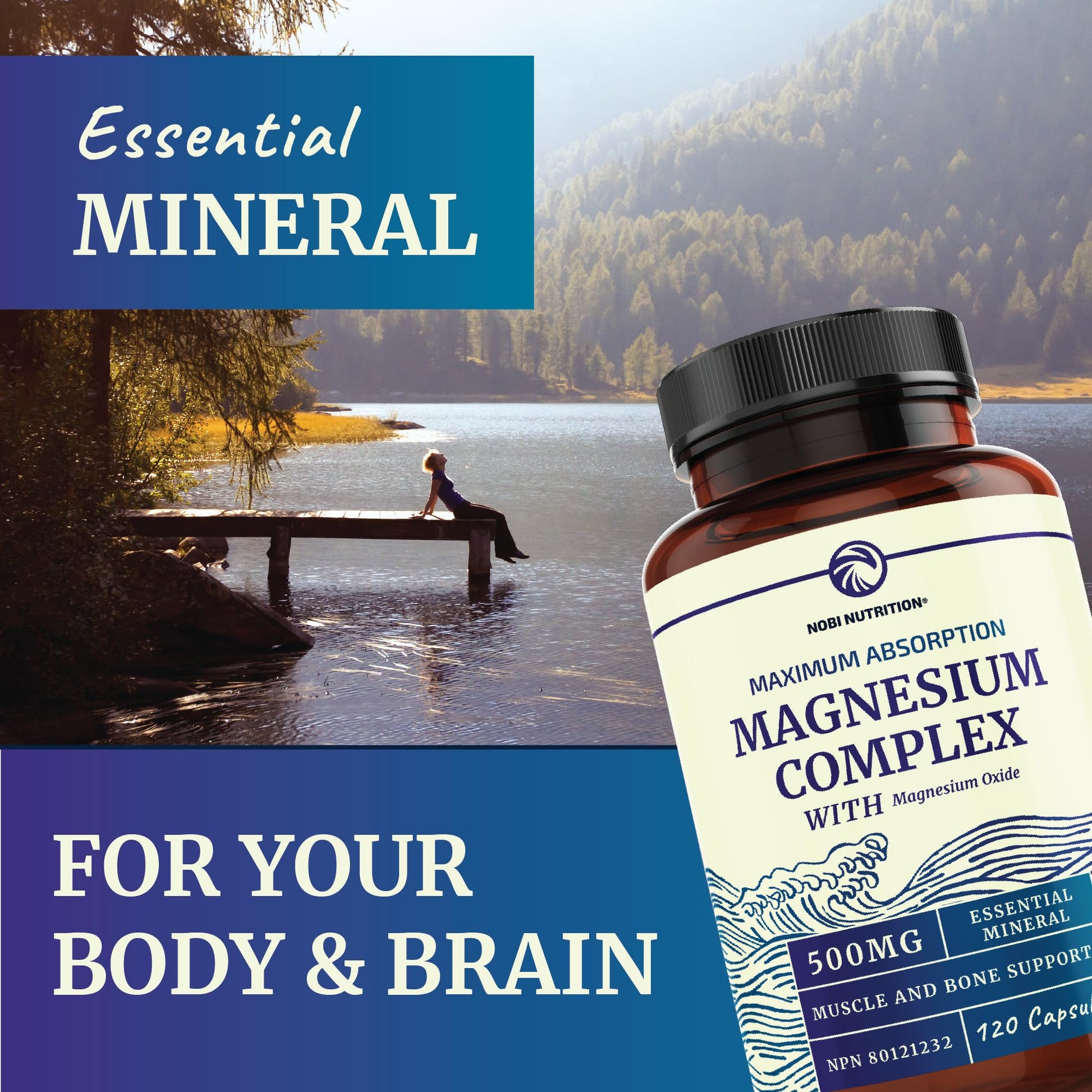 Magnesium Citrate Complex | 500 MG | High Absorption Formula | Calm, Relaxation Nobi Nutrition uk supplements