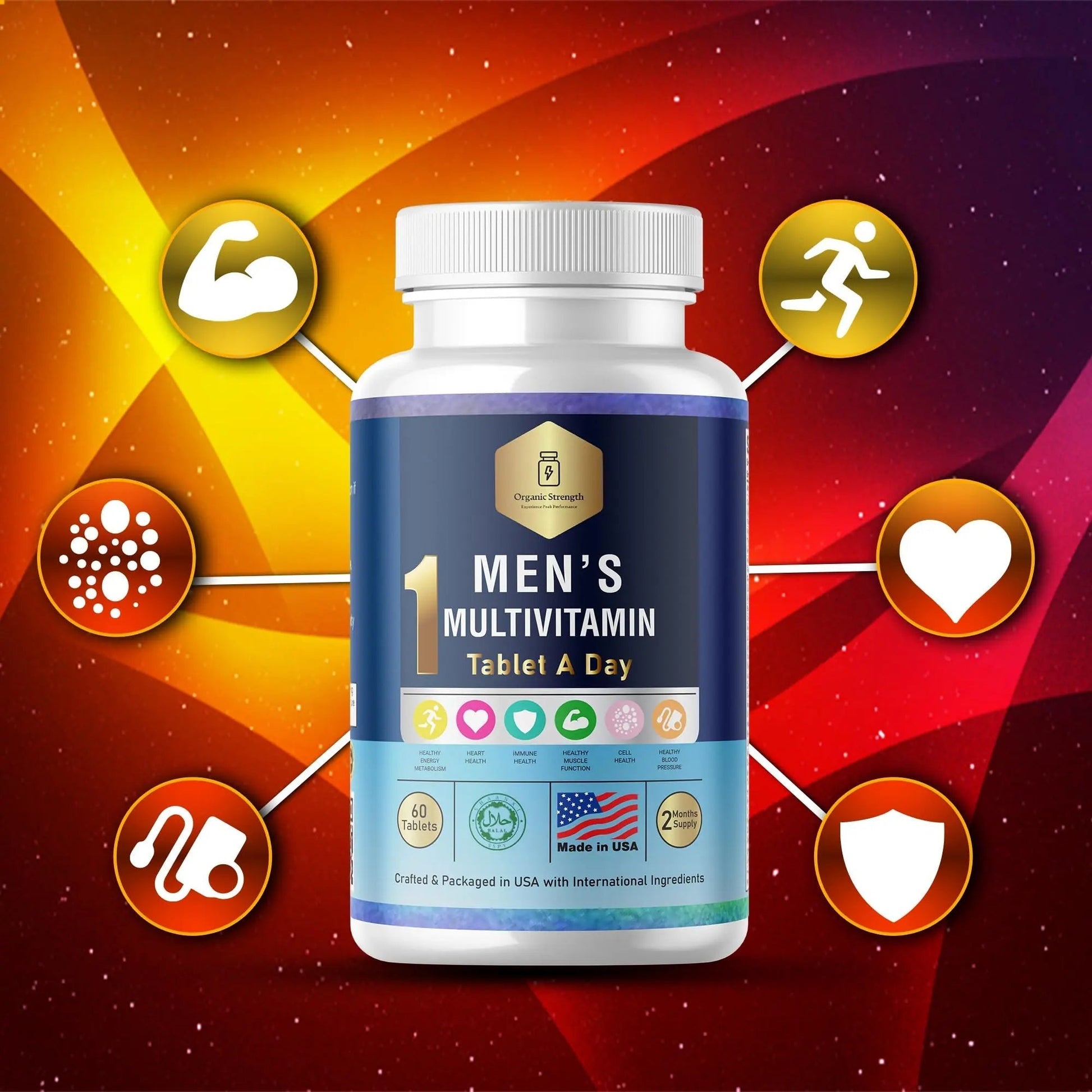 Organic Strength Daily Men's Multivitamins - Multivitamin for Men & Multimineral Supplement for Enhanced Energy Organic Strength uk supplements