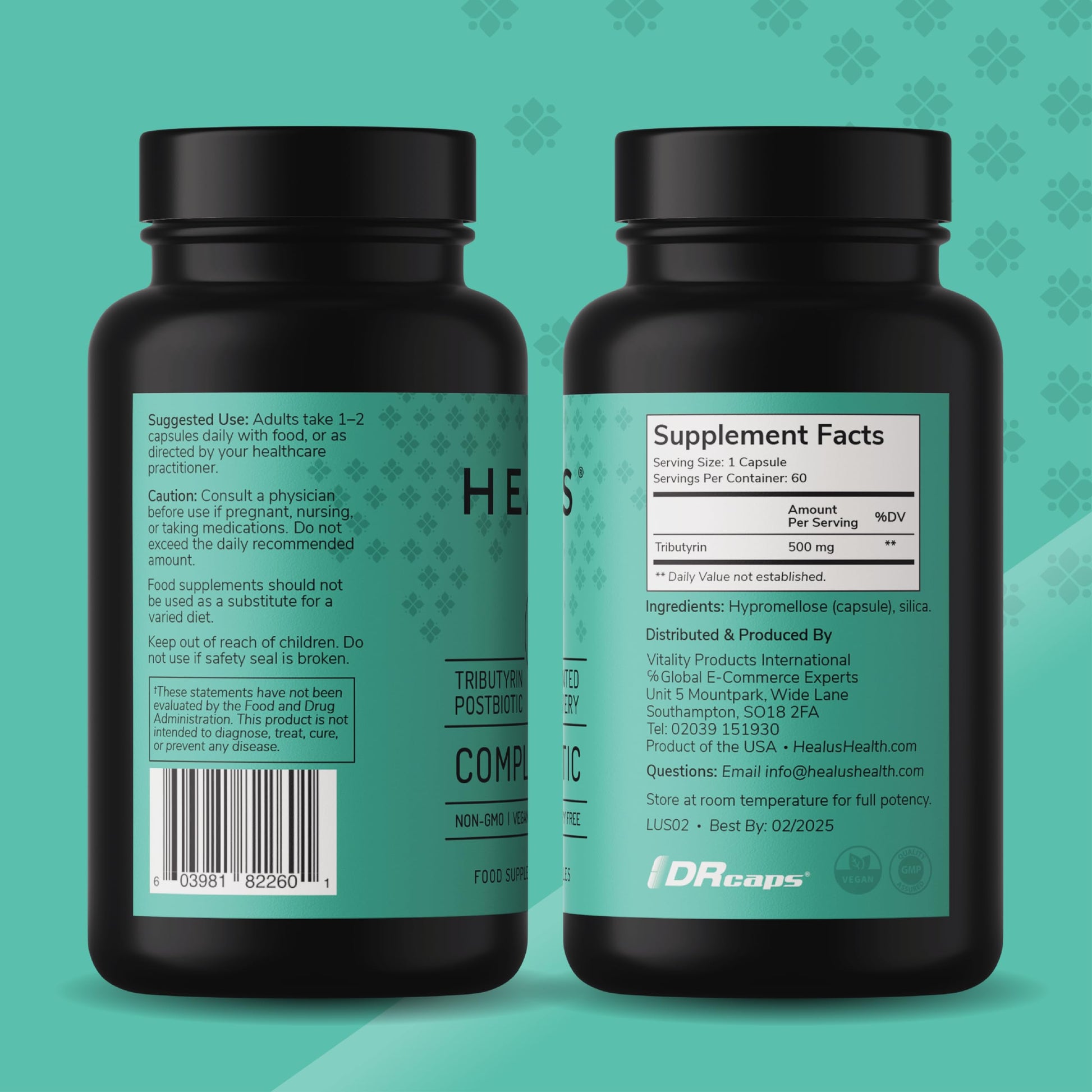 Healus Complete Biotic - Postbiotic Tributyrin Supplement - Postbiotics for Gut Health - Butyrate Gut Health Supplement Healus uk supplements