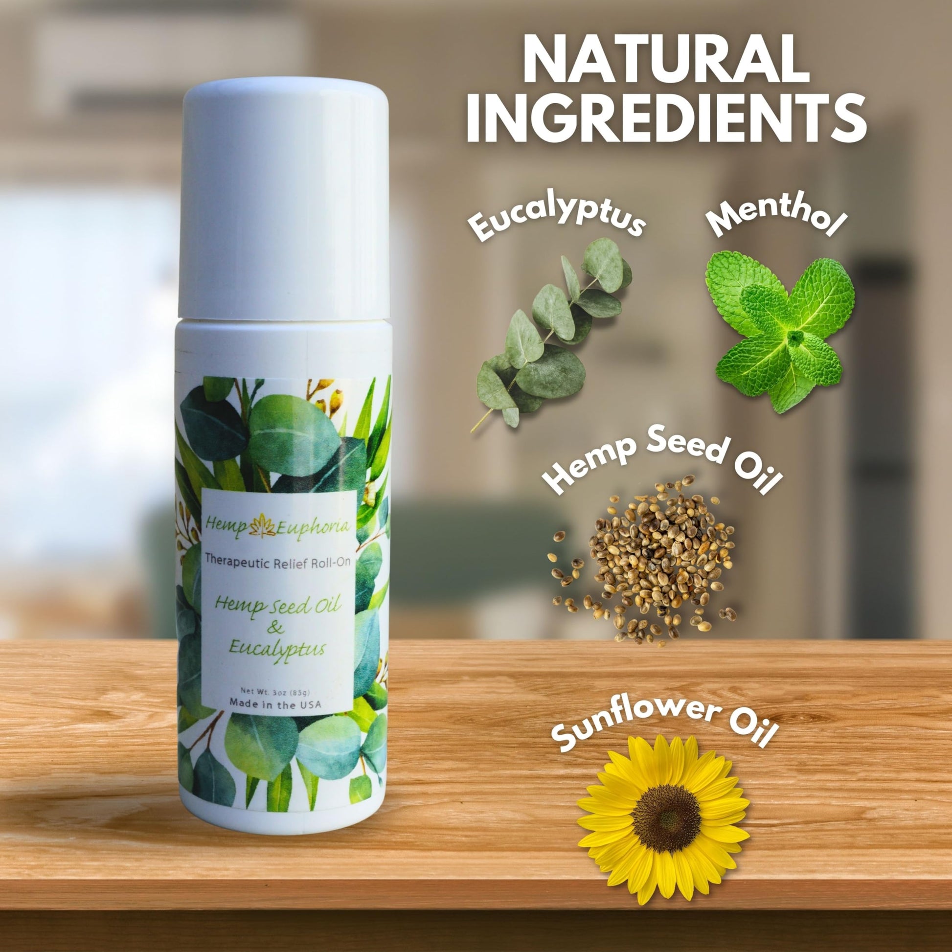 Hemp Seed Oil and Eucalyptus Joint & Muscle Discomfort Relief Roll-On Gel | USDA Certified Organic Hemp Seed Oil, Helps Relieve Sore or Tight Muscles Hemp Euphoria uk supplements