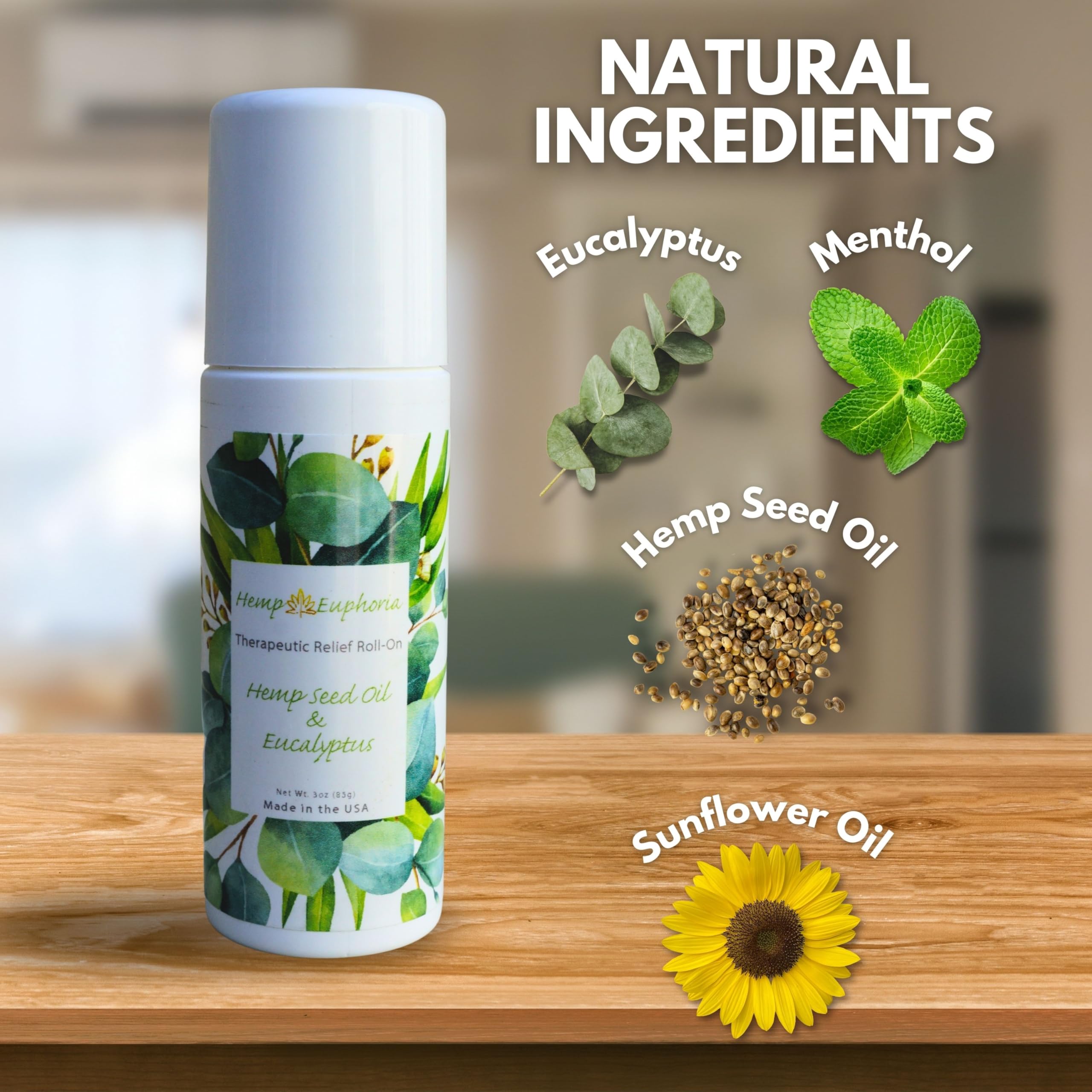 Hemp Seed Oil and Eucalyptus Joint & Muscle Discomfort Relief Roll-On Gel | USDA Certified Organic Hemp Seed Oil, Helps Relieve Sore or Tight Muscles Hemp Euphoria uk supplements