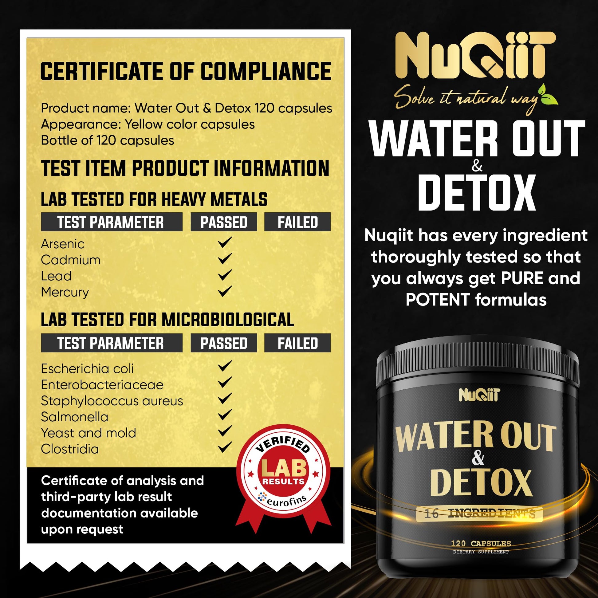 Nuqiit Water Out Supplement with Dandelion Root 12000mg Apple Cider Vinegar 4500mg & More Nuqiit uk supplements