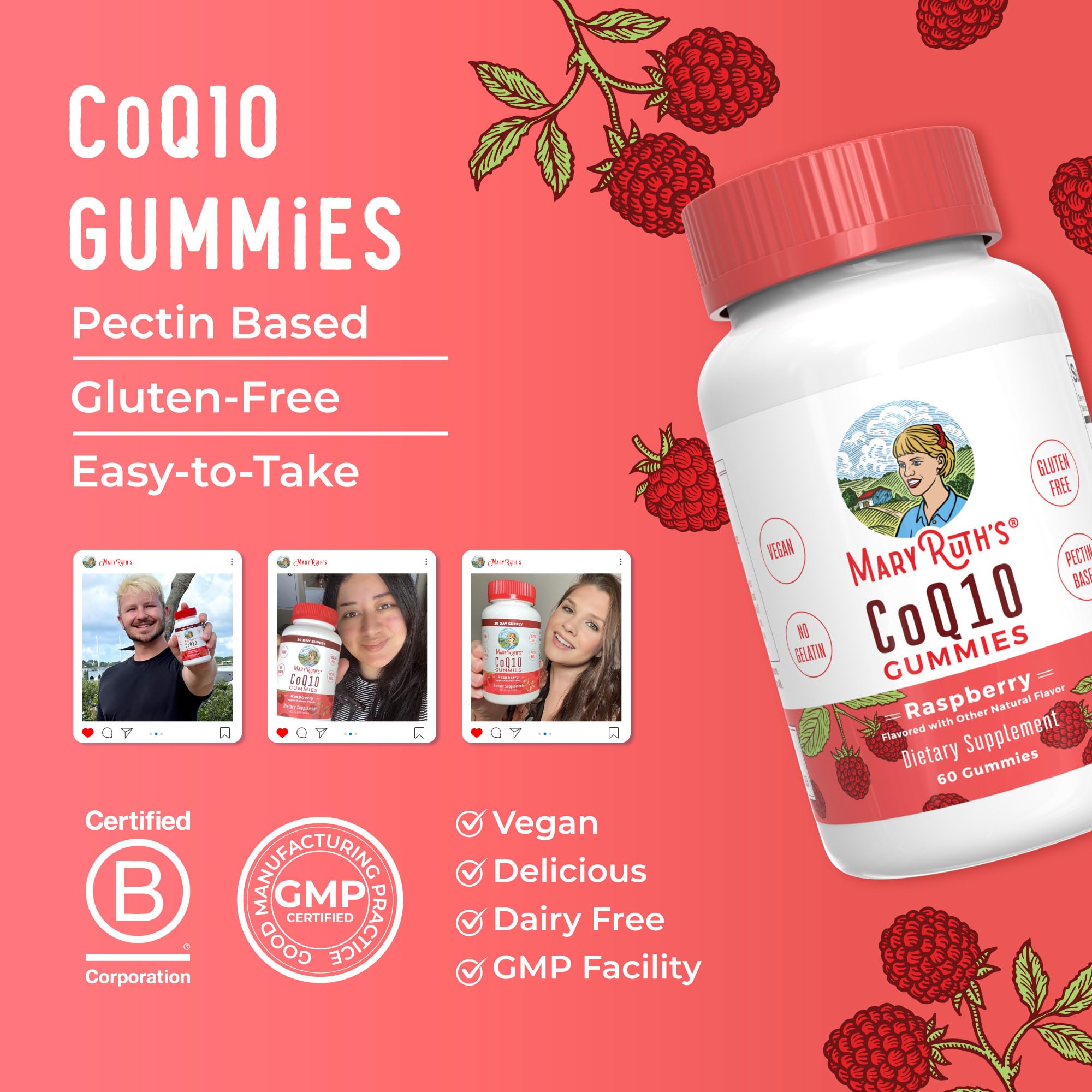 MaryRuth Organics CoQ10 Gummies | Coenzyme Q10 | Gummy Supplements for Heart Health & Cellular Health | Antioxidant | CoQ10 120 mg | Vegan | Non-GMO | Gluten Free | 60 Count | 1 Month Supply MARYRUTH'S uk supplements