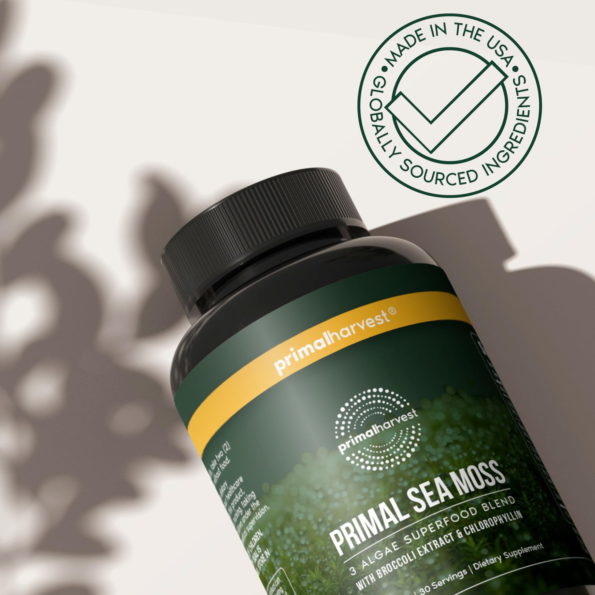 Primal Harvest Sea Moss Capsules with Bladderwack and Irish Sea Moss, Chlorella, Broccoli Seed Extract Plant-Based Supplements for Adults Primal Harvest uk supplements