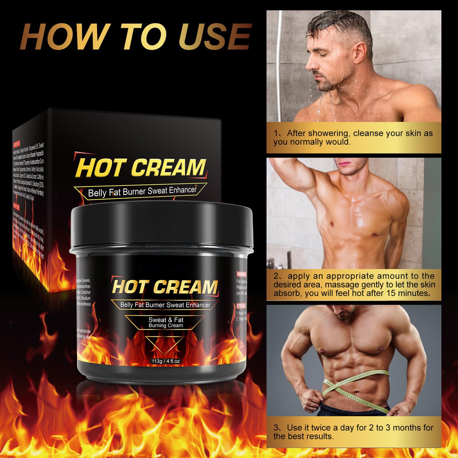 REBODUM Hot Sweat Cream, Fat Burning Cream for Belly Natural Weight Loss Cream Weight Loss REBODUM uk supplements