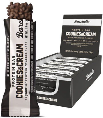Barebells Protein Bars Cookies & Cream - 12 Count, 1.9oz Bars - Protein Snacks with 20g BAREBELLS uk supplements