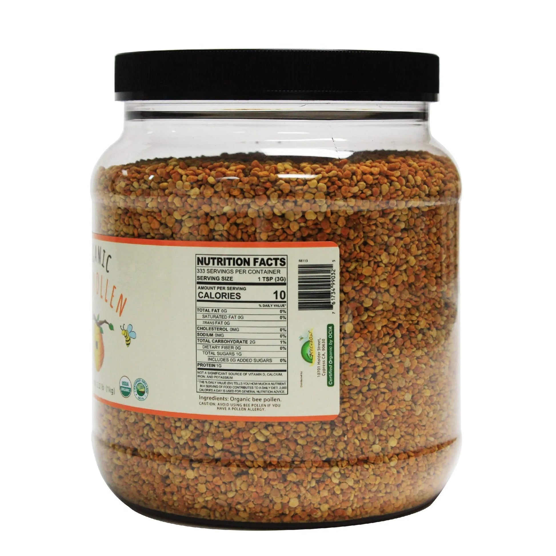 Greenbow Organic Bee Pollen - 100% USDA Certified Organic, Non-GMO, Halal, Kosher Certified, Pure & Natural Bee Pollen Greenbow uk supplements